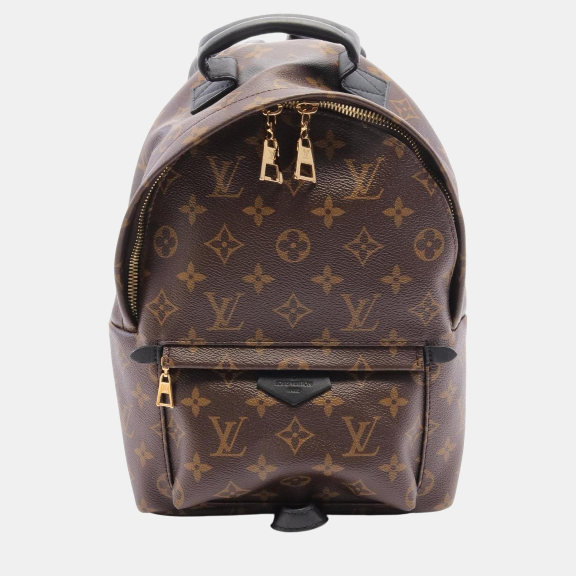 

Louis Vuitton Brown Black Coated Canvas Leather Monogram Palm Springs Pm Backpack Bag