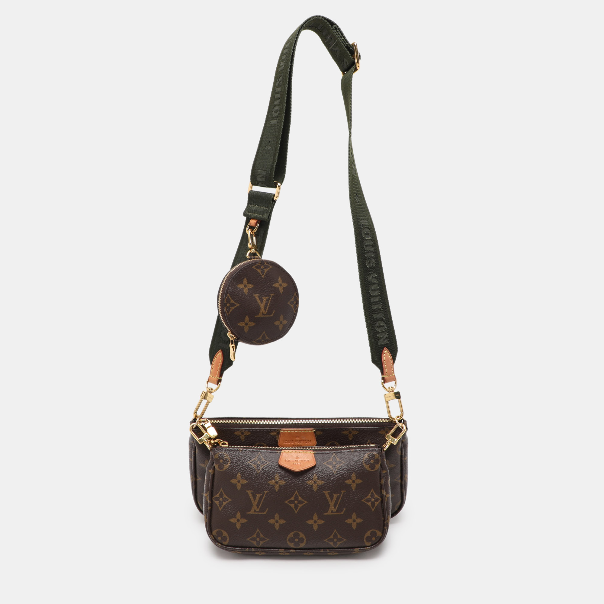 

Louis Vuitton Green Monogram Canvas Multi Pochette Accessories Bag, Brown