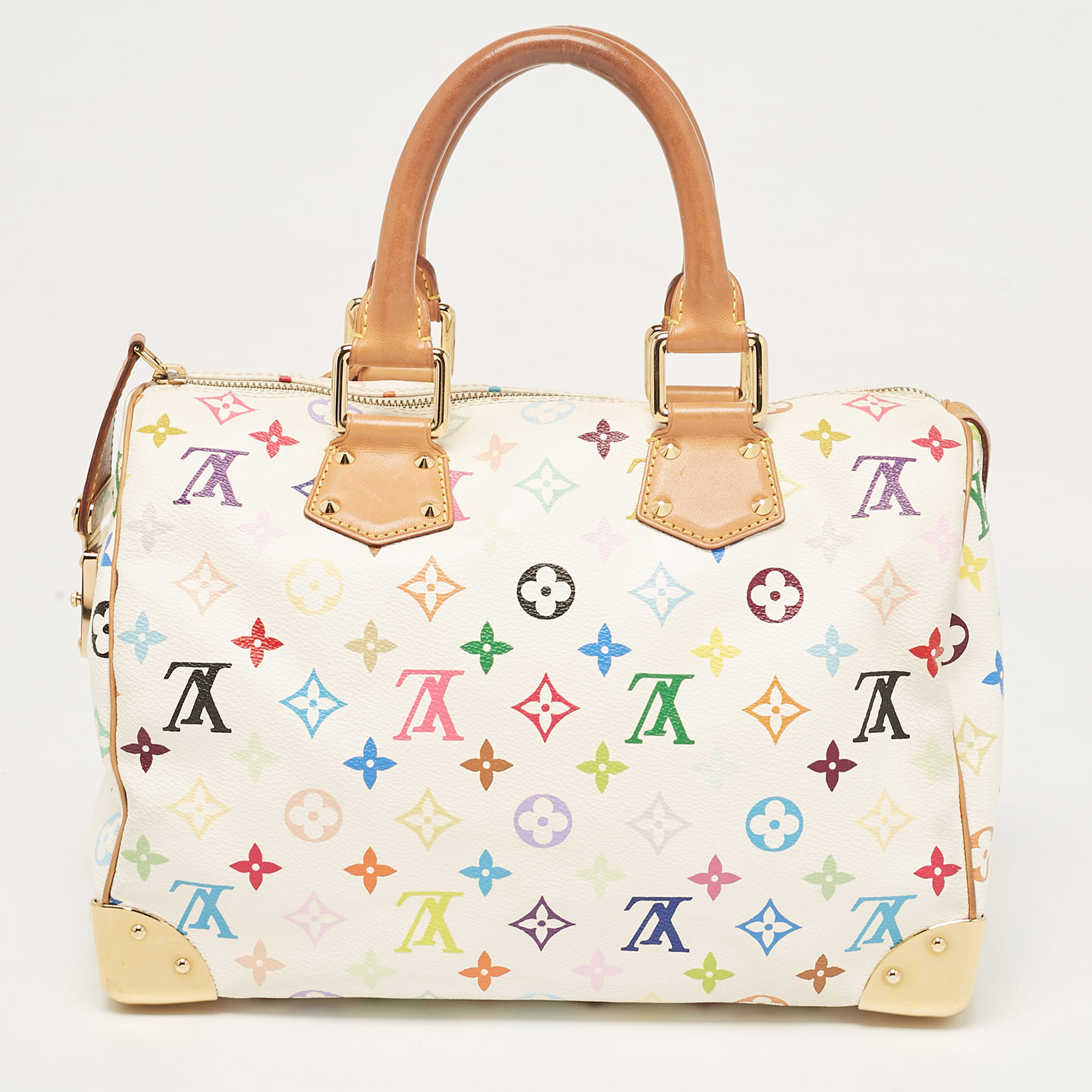 Louis Vuitton White Monogram Multicolore Canvas Speedy 30 Bag 