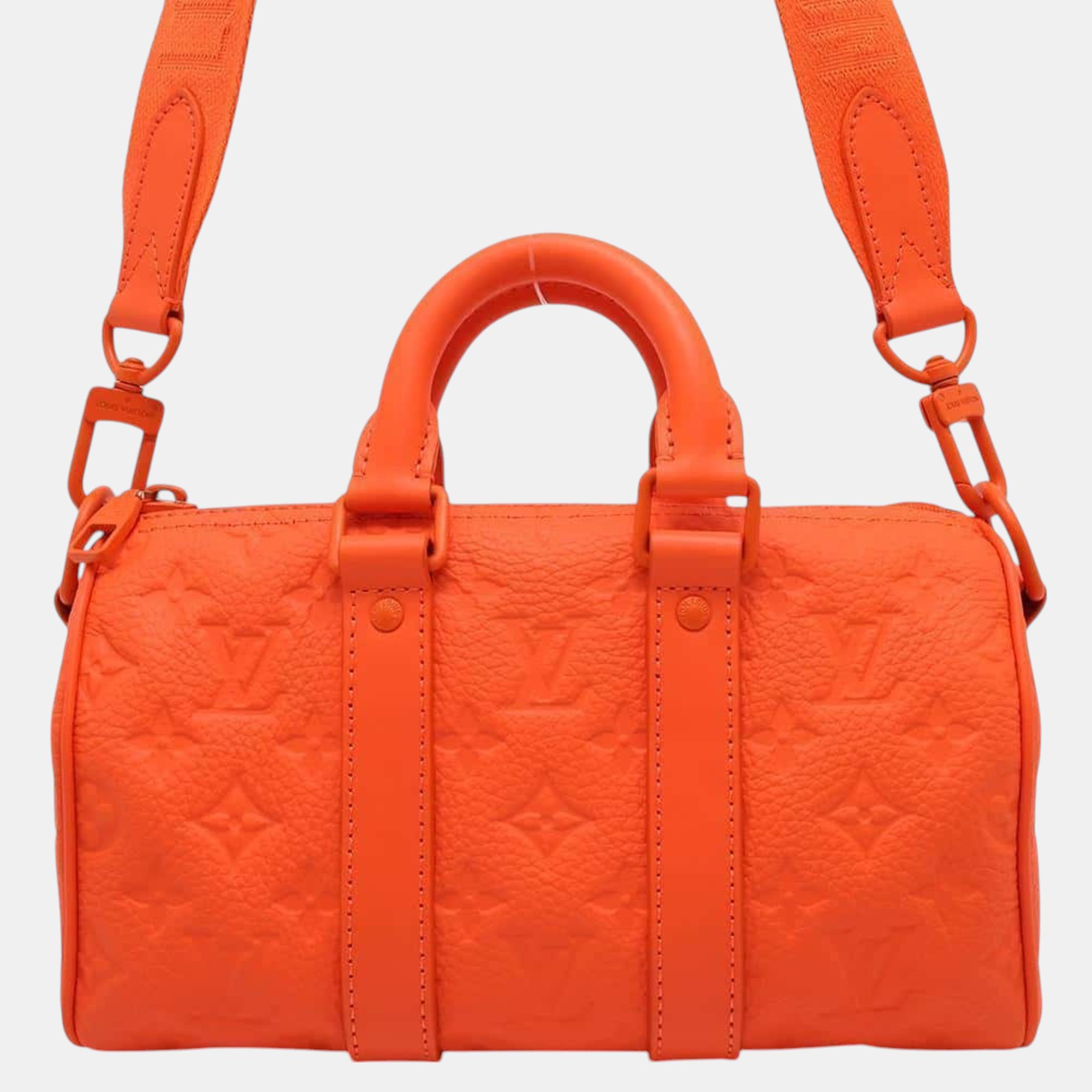 

Louis Vuitton Monogram Taurillon Keepall Bandouliere 25 Shoulder Bag, Orange