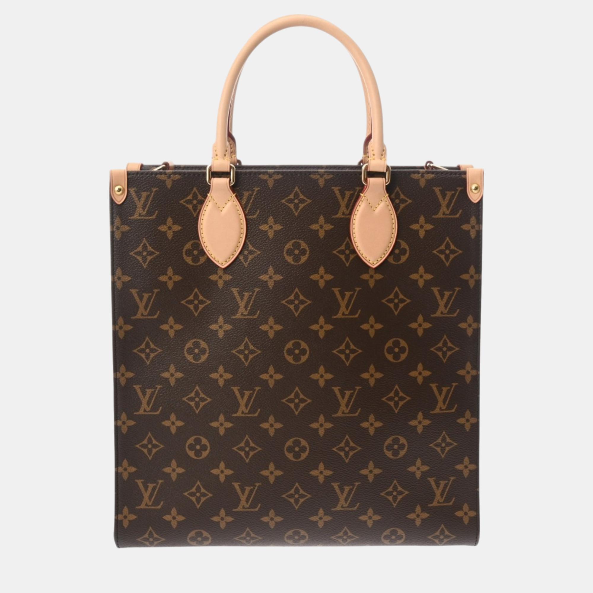 

Louis Vuitton Brown Canvas Monogram Sac Plat Pm Tote Bag