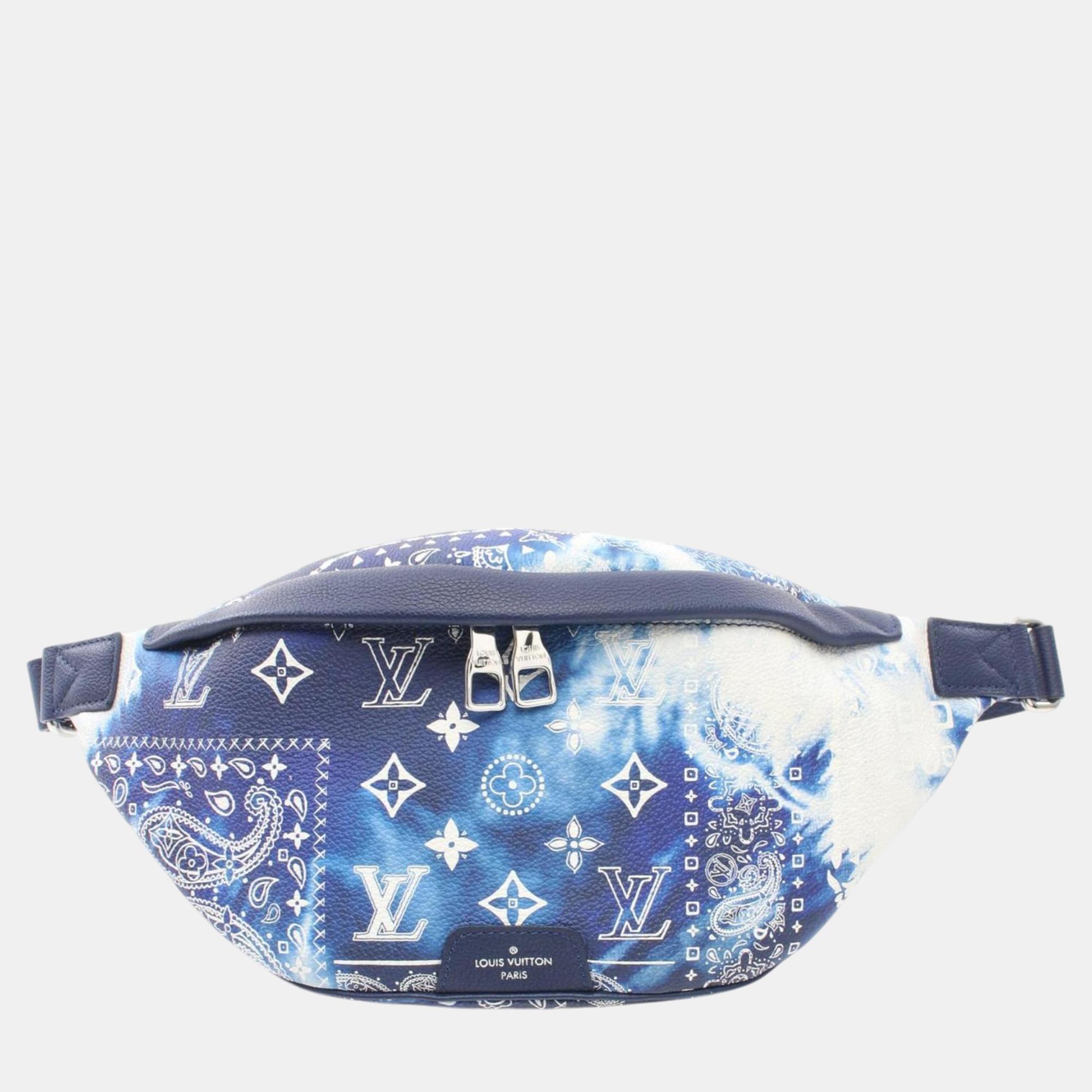 

Louis Vuitton Blue Multicolor Leather Monogram Bandana Discovery Bum Bag