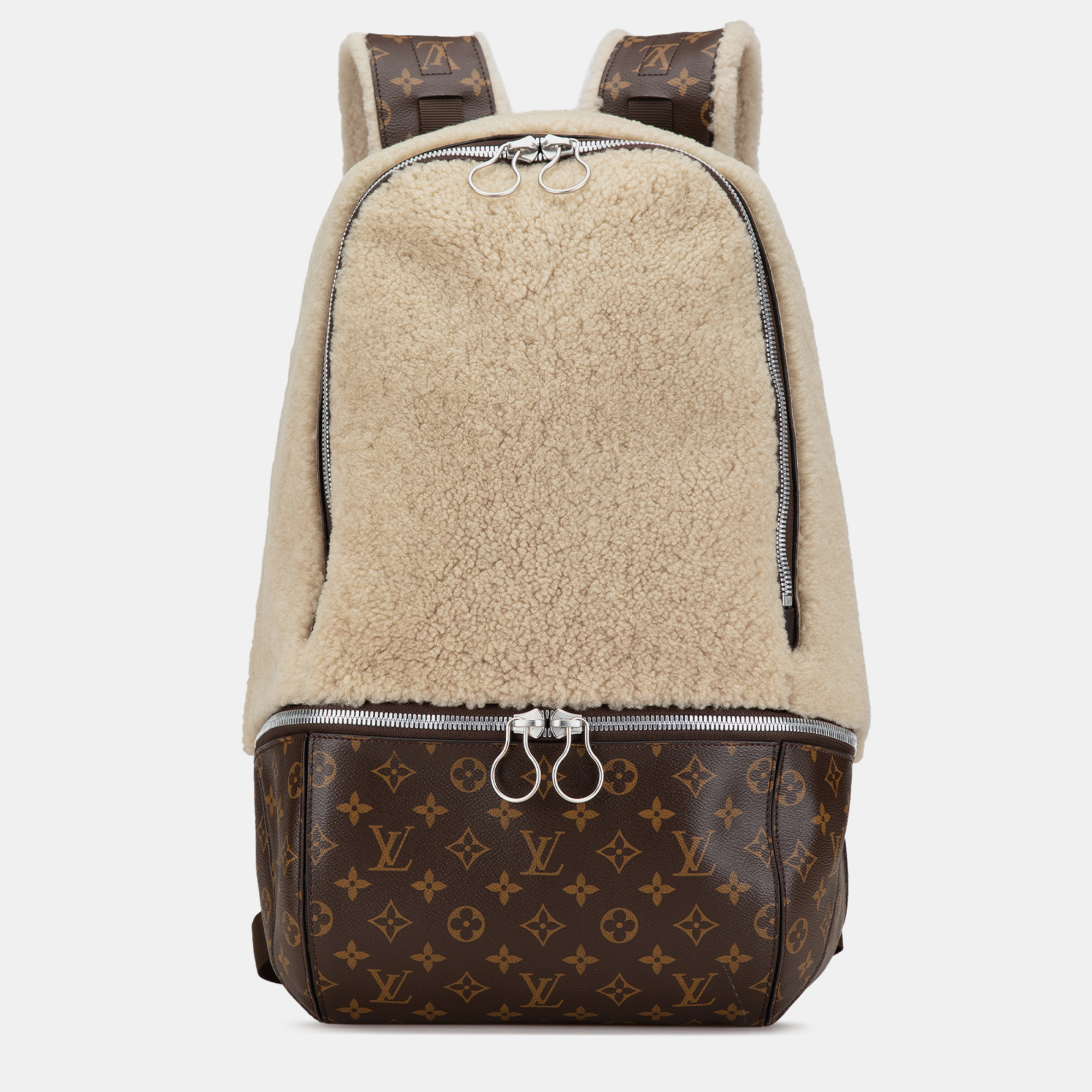 

Louis Vuitton Marc Newson Monogram Shearling Backpack, Beige