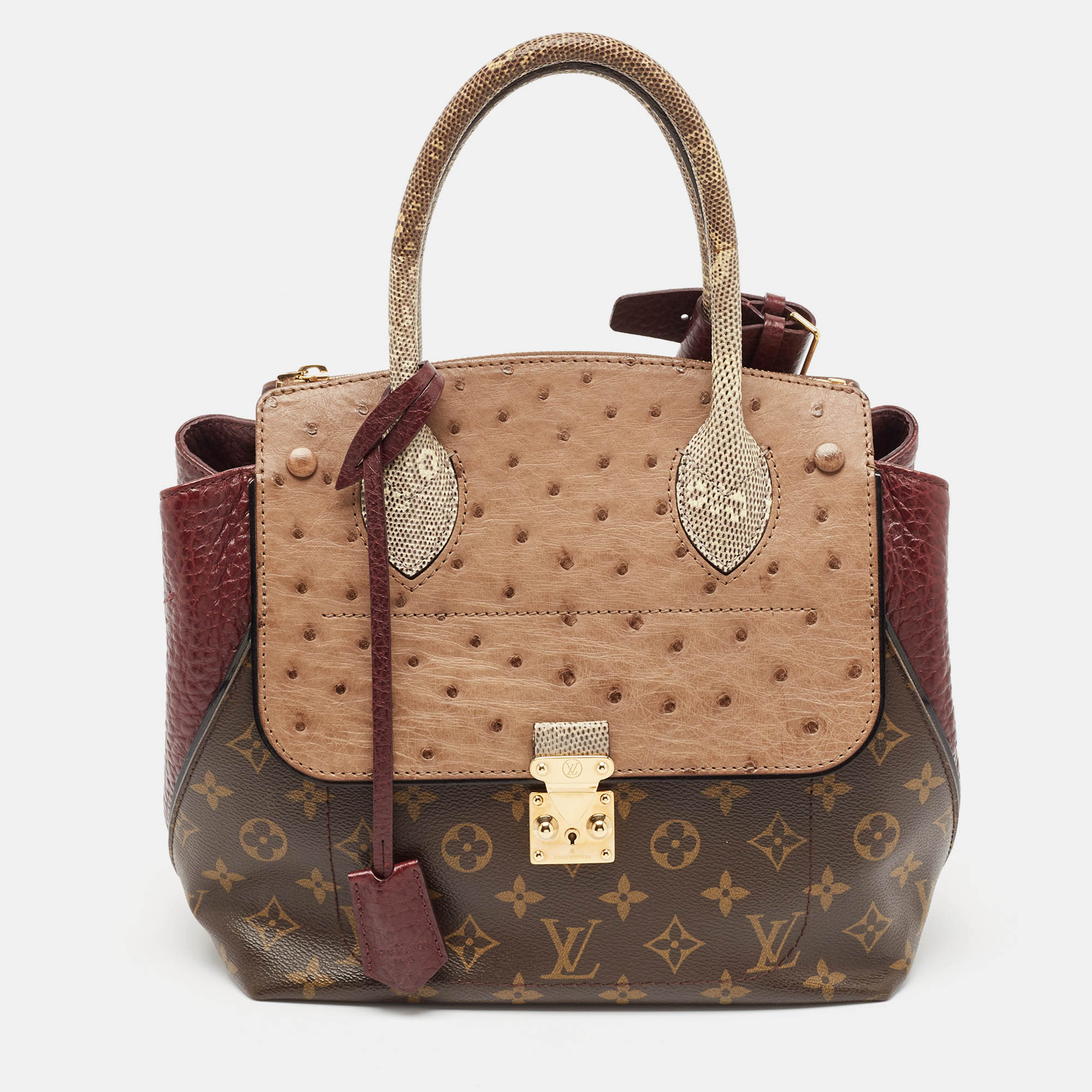 

Louis Vuitton Burgundy Exotique Monogram Limited Edition Majestueux PM Bag, Multicolor