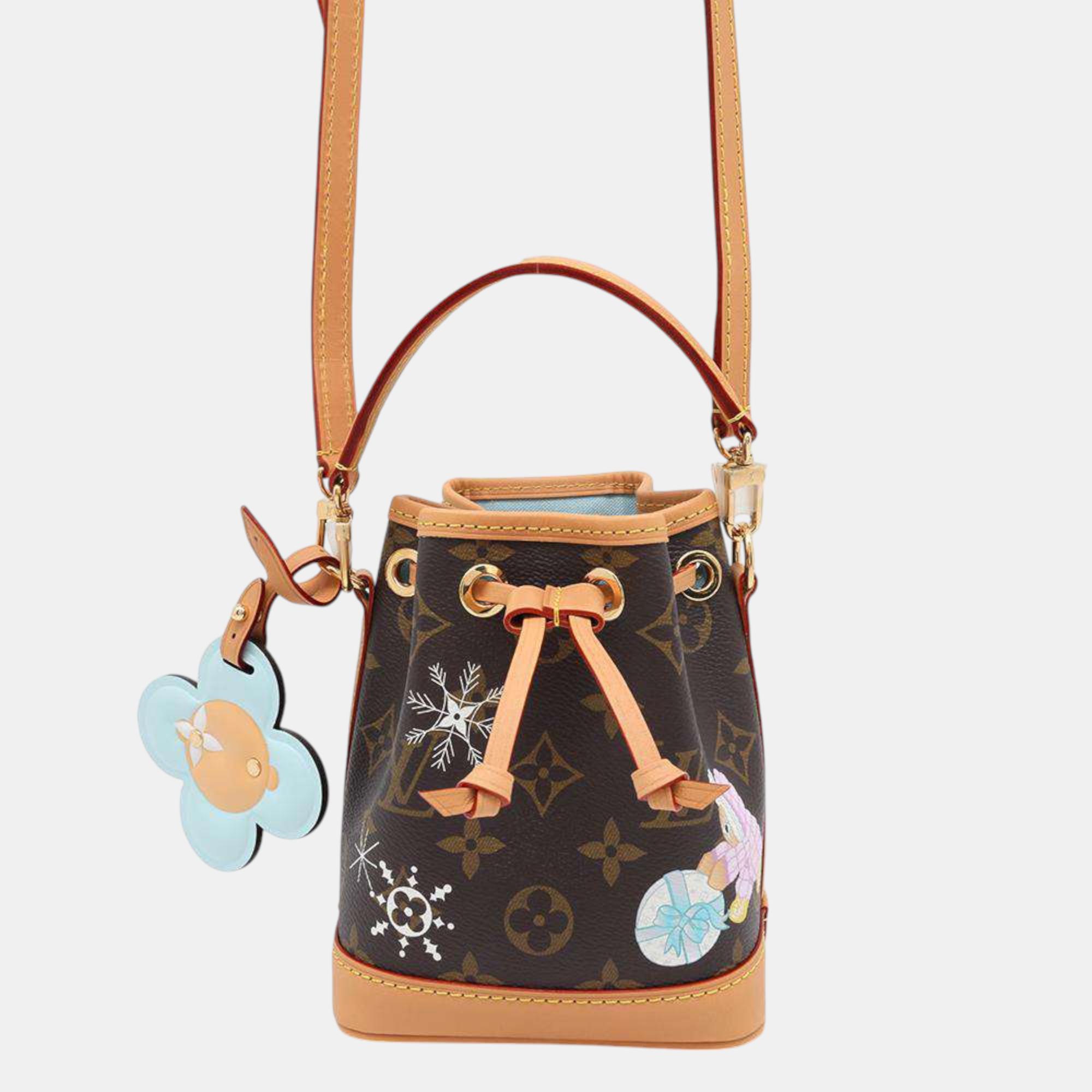 

Louis Vuitton Azur Frost Monogram Vivienne Nano Noe Shoulder Bag, Brown