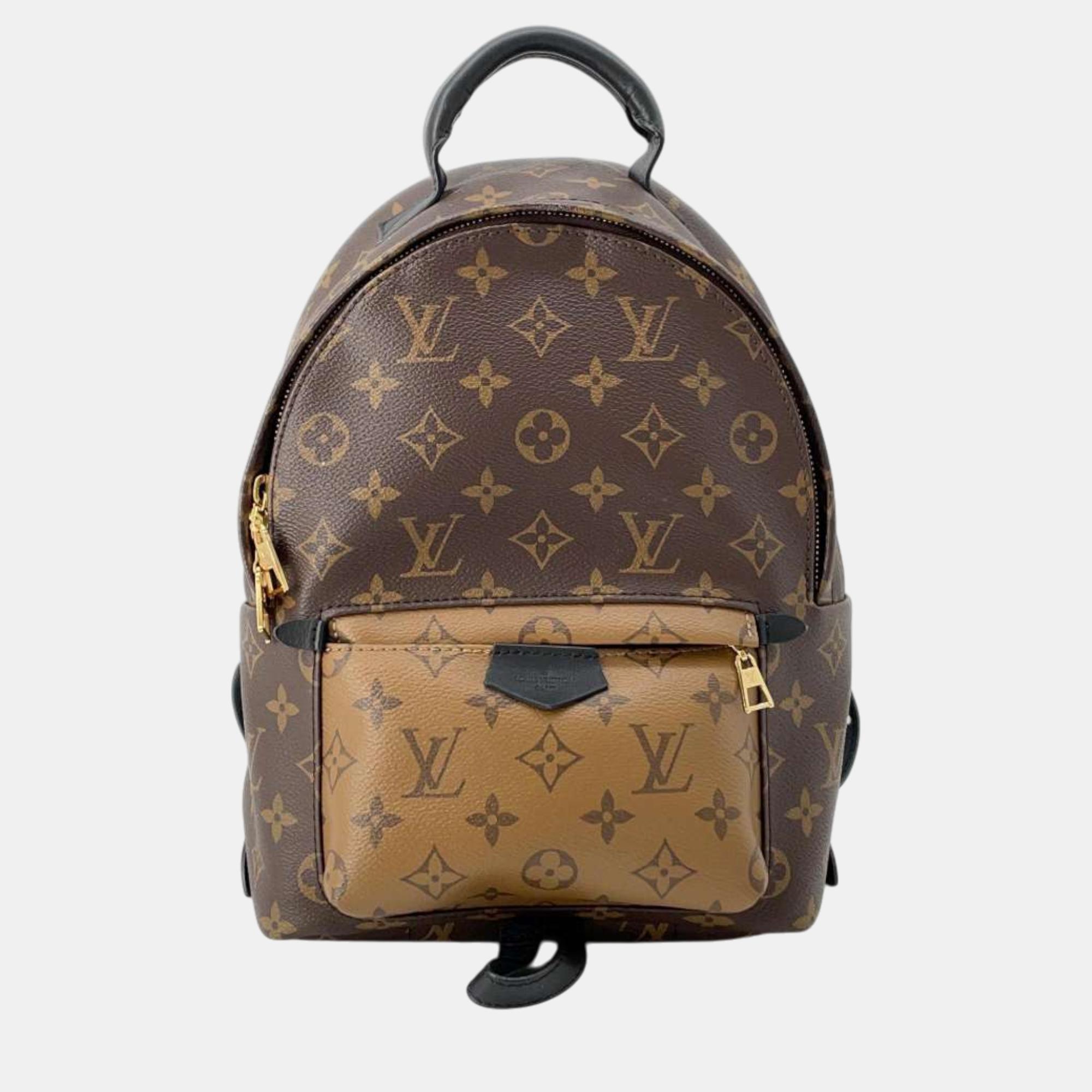 

Louis Vuitton Noir Monogram PM Palm Spring Backpack, Brown