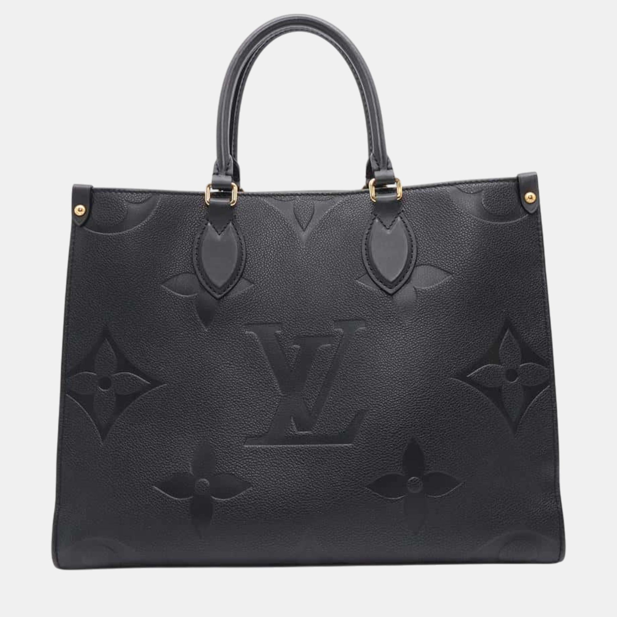 

Louis Vuitton Noir Monogram Empreinte Leather MM Onthego Tote Bag, Black