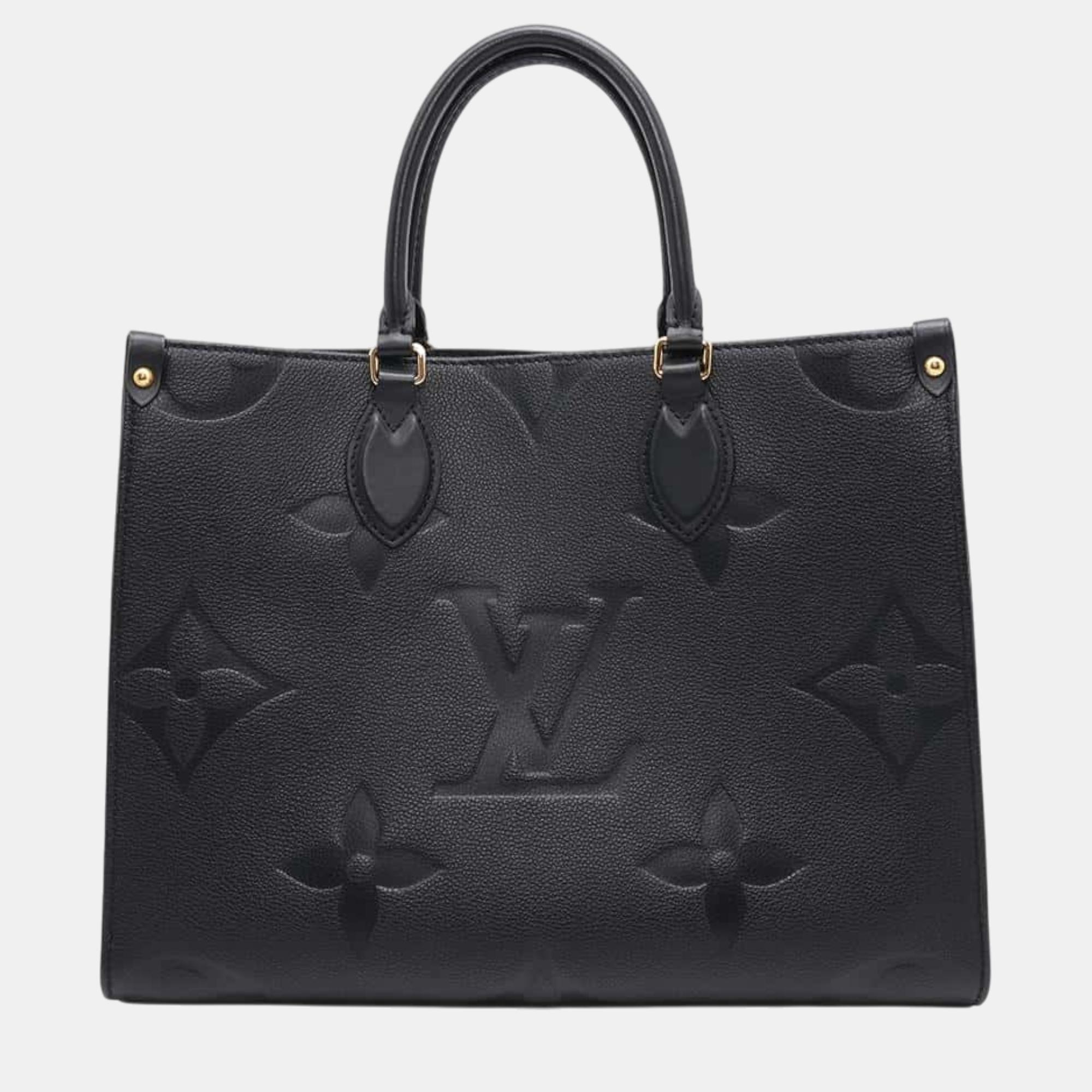 

Louis Vuitton Noir Monogram Empreinte Leather MM Onthego Tote Bag, Black