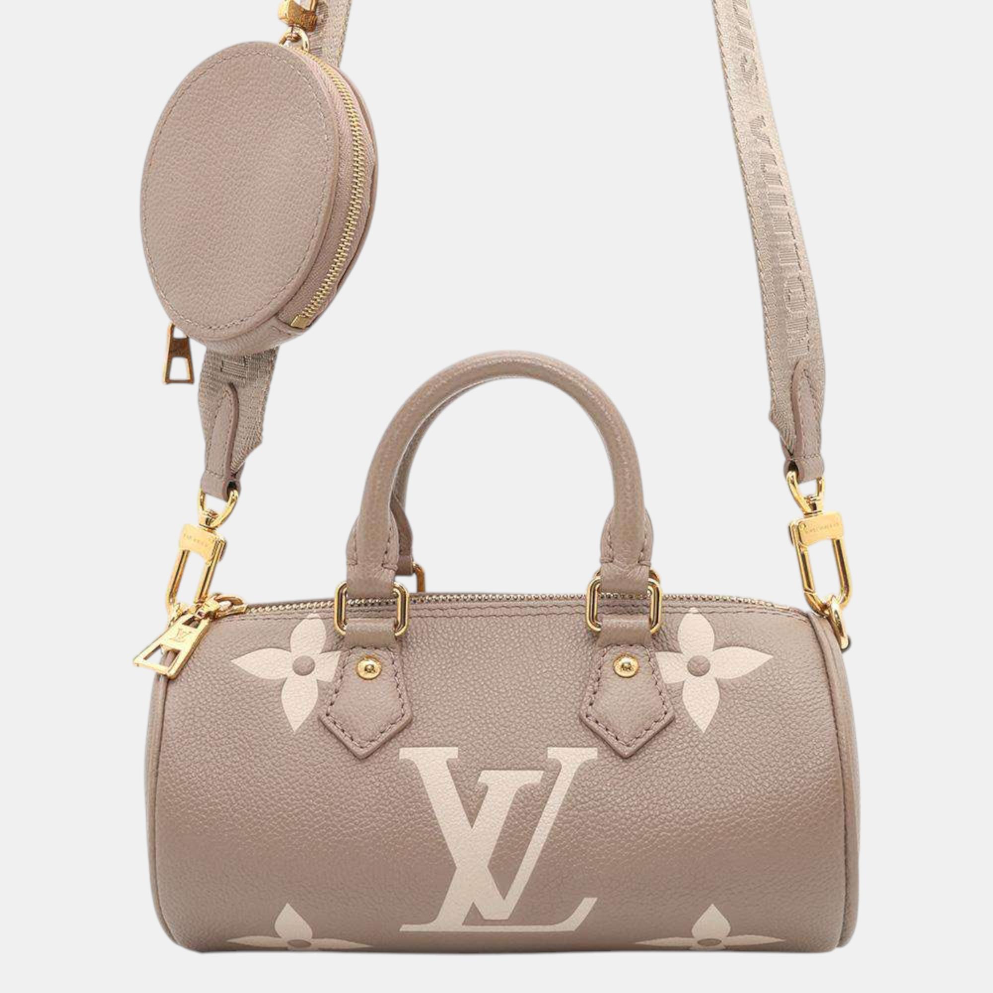 

Louis Vuitton Tourterelle Bicolor Monogram Empreinte Leather BB Papillon Shoulder Bag, Beige