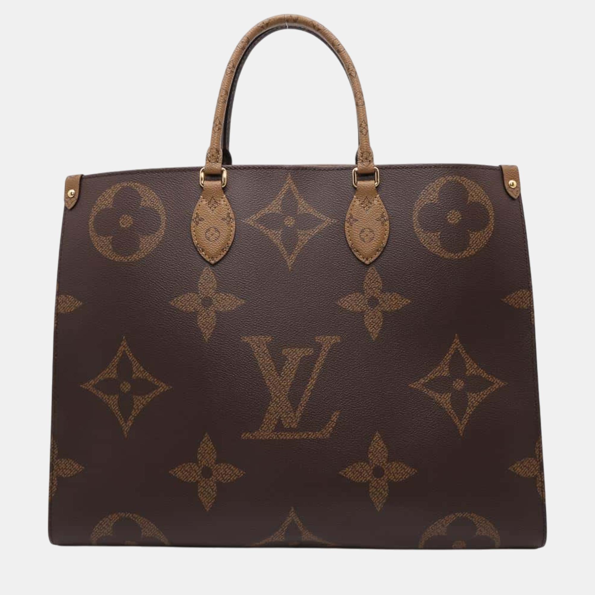 

Louis Vuitton Red Monogram Monogram Reverse Canvas GM Onthego Tote Bag, Brown