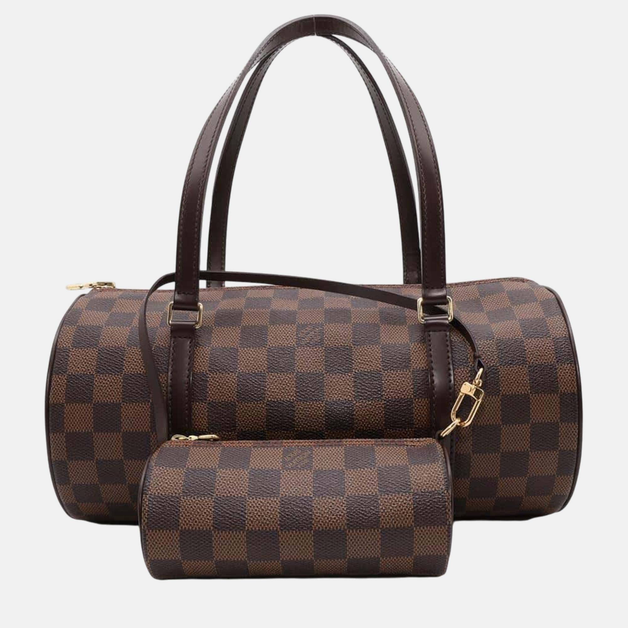 

Louis Vuitton Red Damier Ebene Canvas 30 Papillon Shoulder Bag, Brown