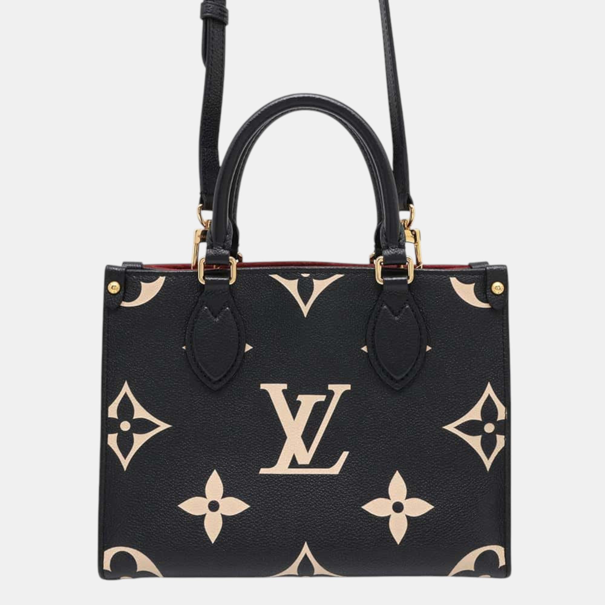 

Louis Vuitton Onthego Noir/Beige Monogram Empreinte Leather Size Pm, Black