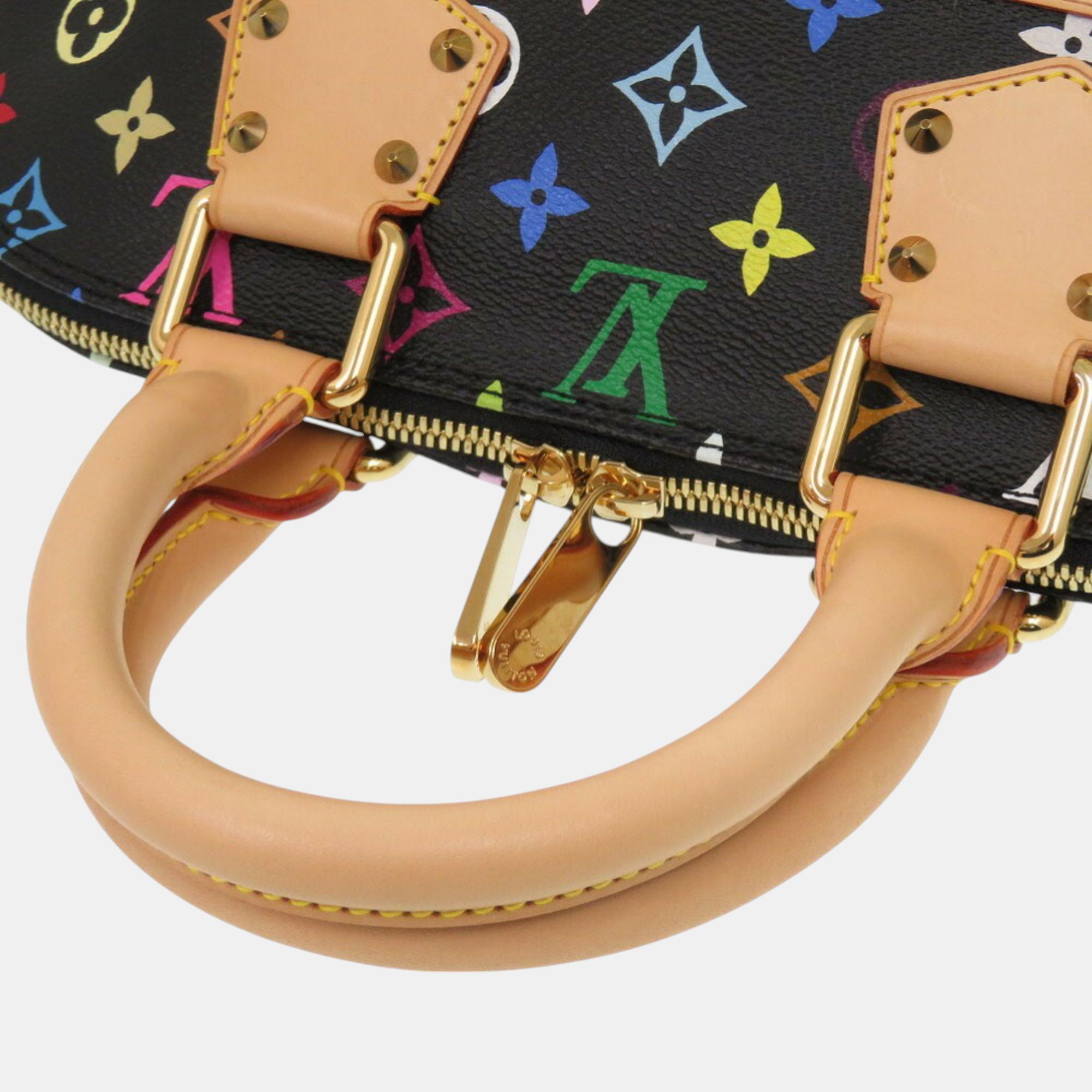 Louis Vuitton Alma Pm Monogram Multicolor Noir Handbag Black 