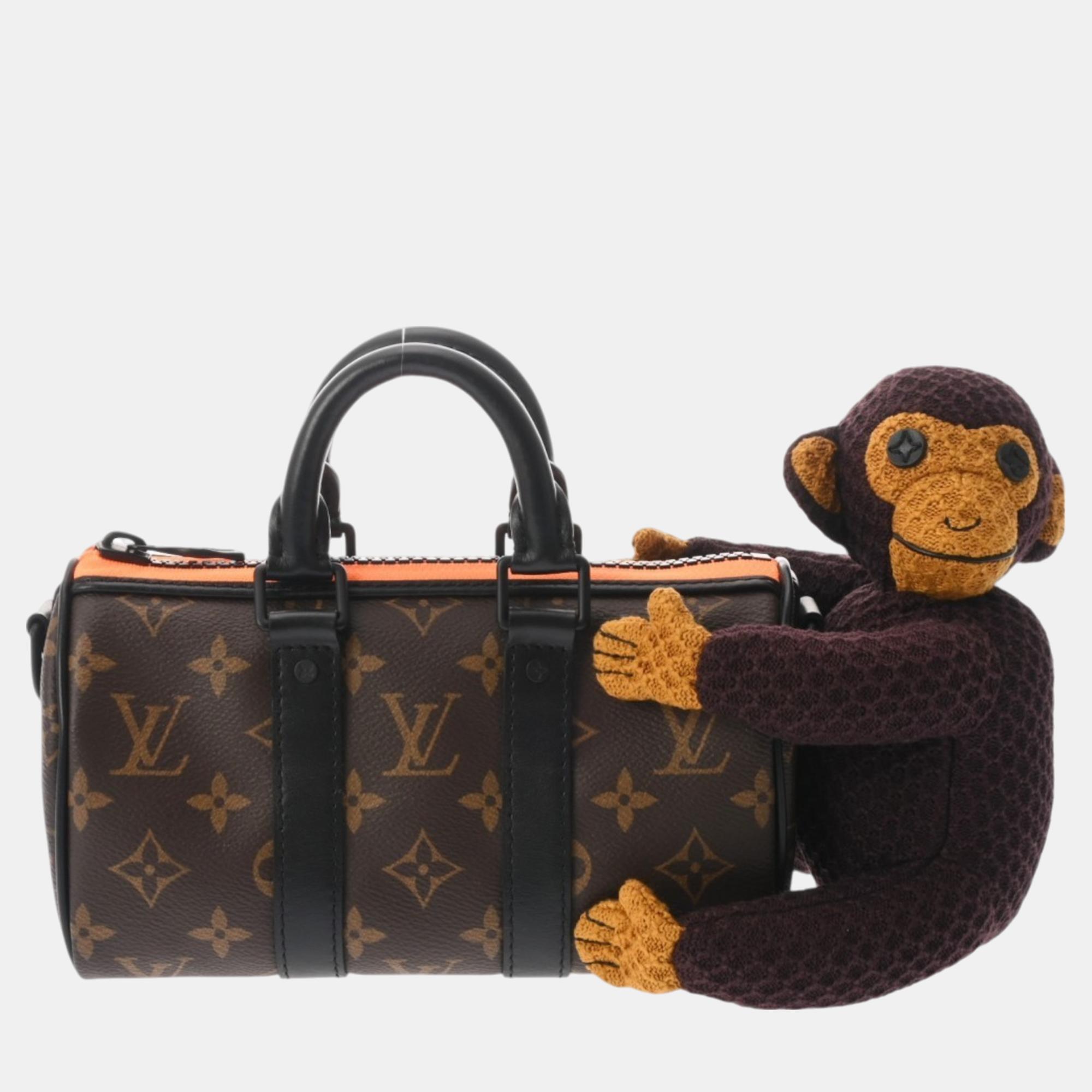 

Louis Vuitton Brown Canvas Leather Monkey Keepall  Shoulder Bag