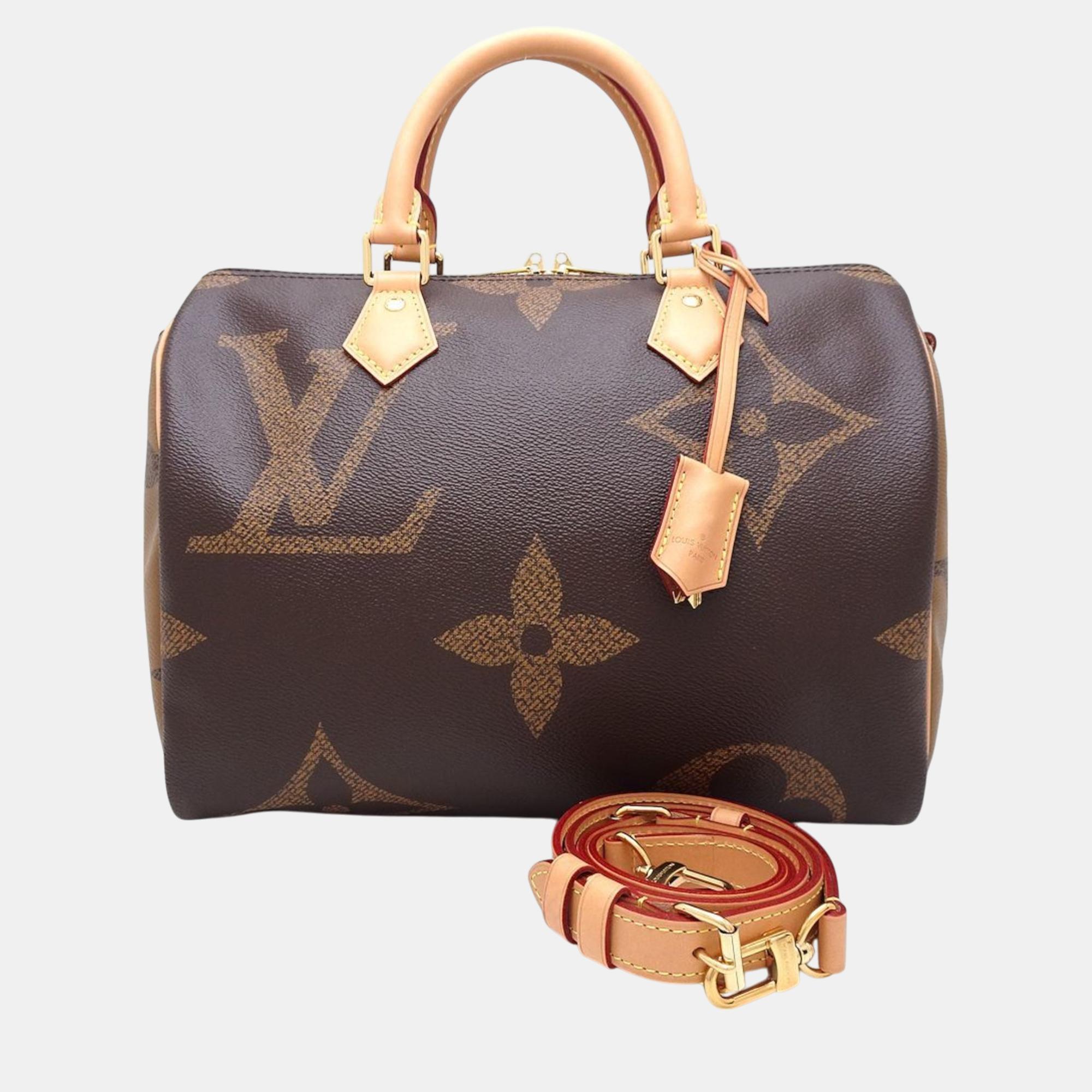 

Louis Vuitton Monogram Giant Reverse Speedy Bandouliere 30 Handbag Brown