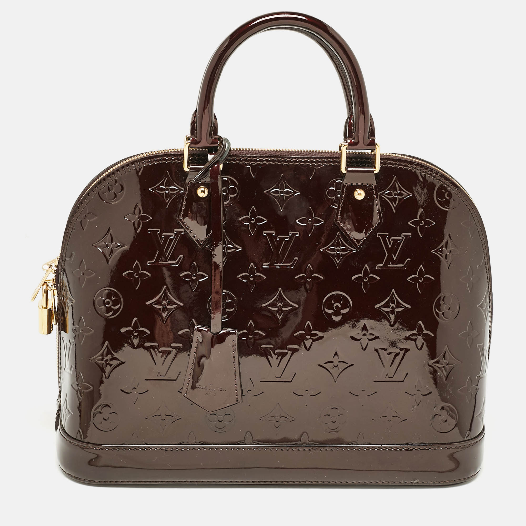 

Louis Vuitton Amarante Monogram Vernis Alma PM Bag, Burgundy