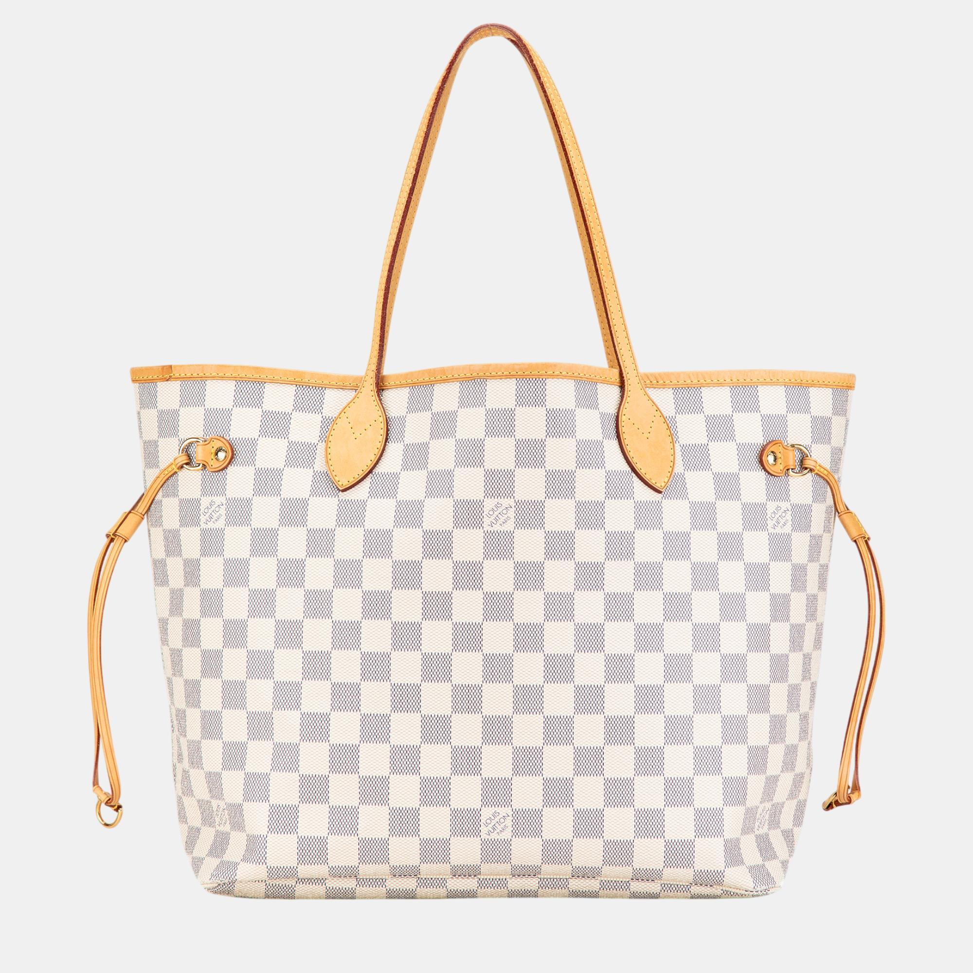 

Louis Vuitton White Damier Azur Neverfull MM