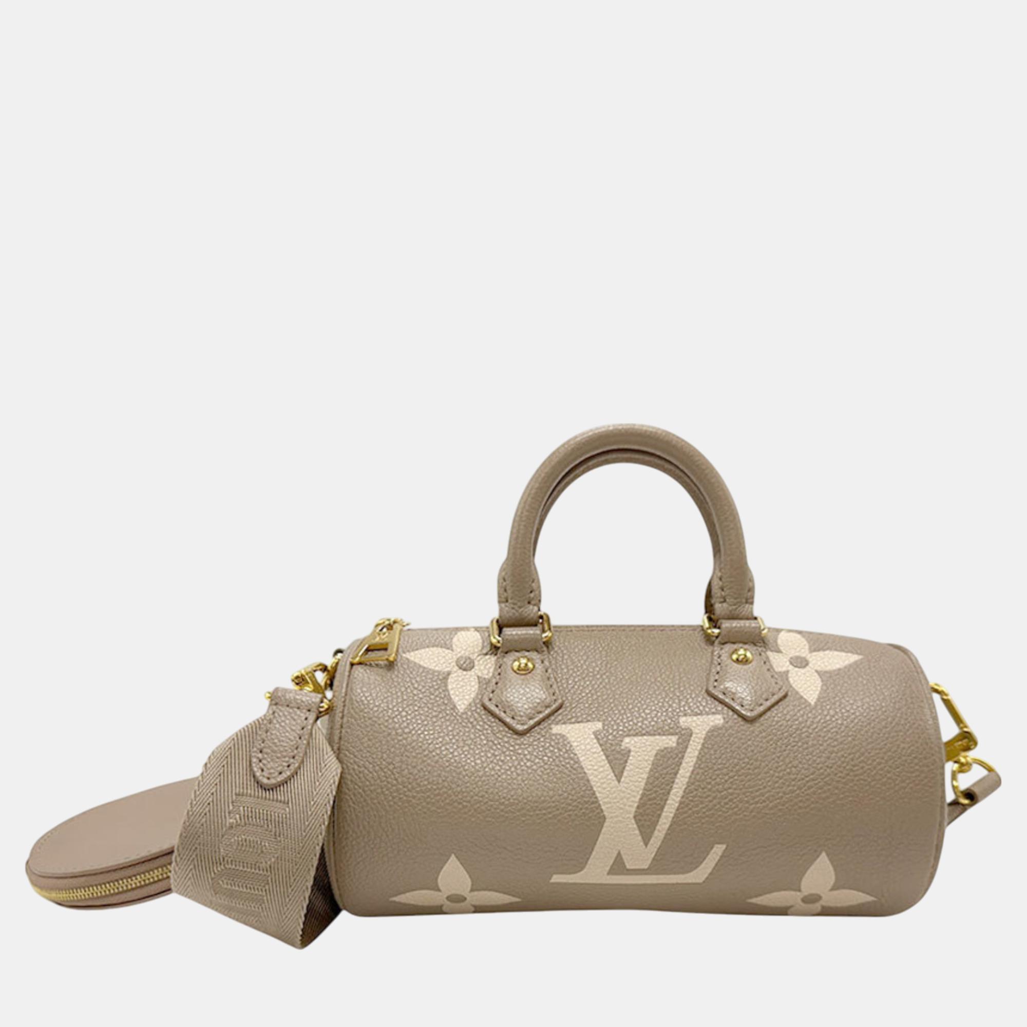 

Louis Vuitton Handbag Shoulder Bag Bicolor Monogram Empreinte Papillon Bb Leather Greige Gold, Grey