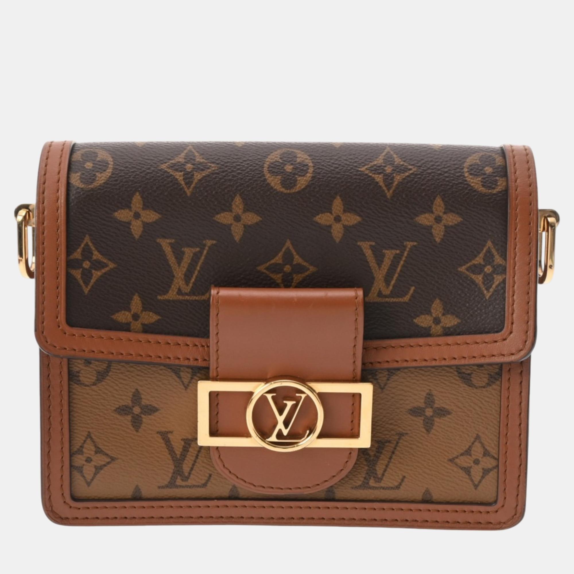 

Louis Vuitton Brown Canvas Monogram Reverse Dauphine Mini Shoulder Bag