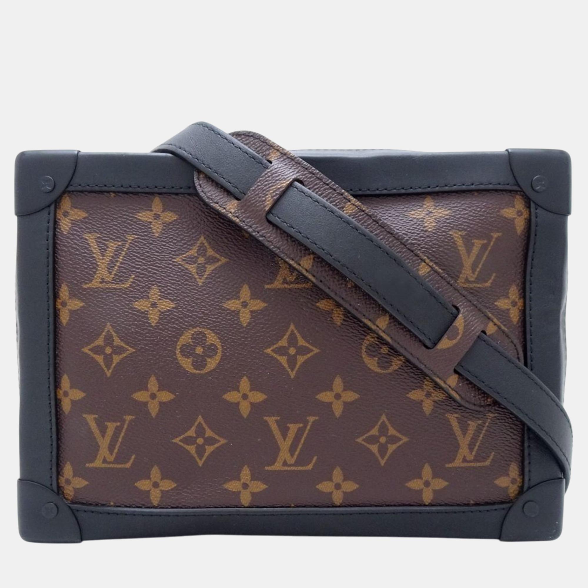 

Louis Vuitton Brown Black Monogram Macassar Virgil Abloh Solar Ray Soft Trunk Shoulder Bag