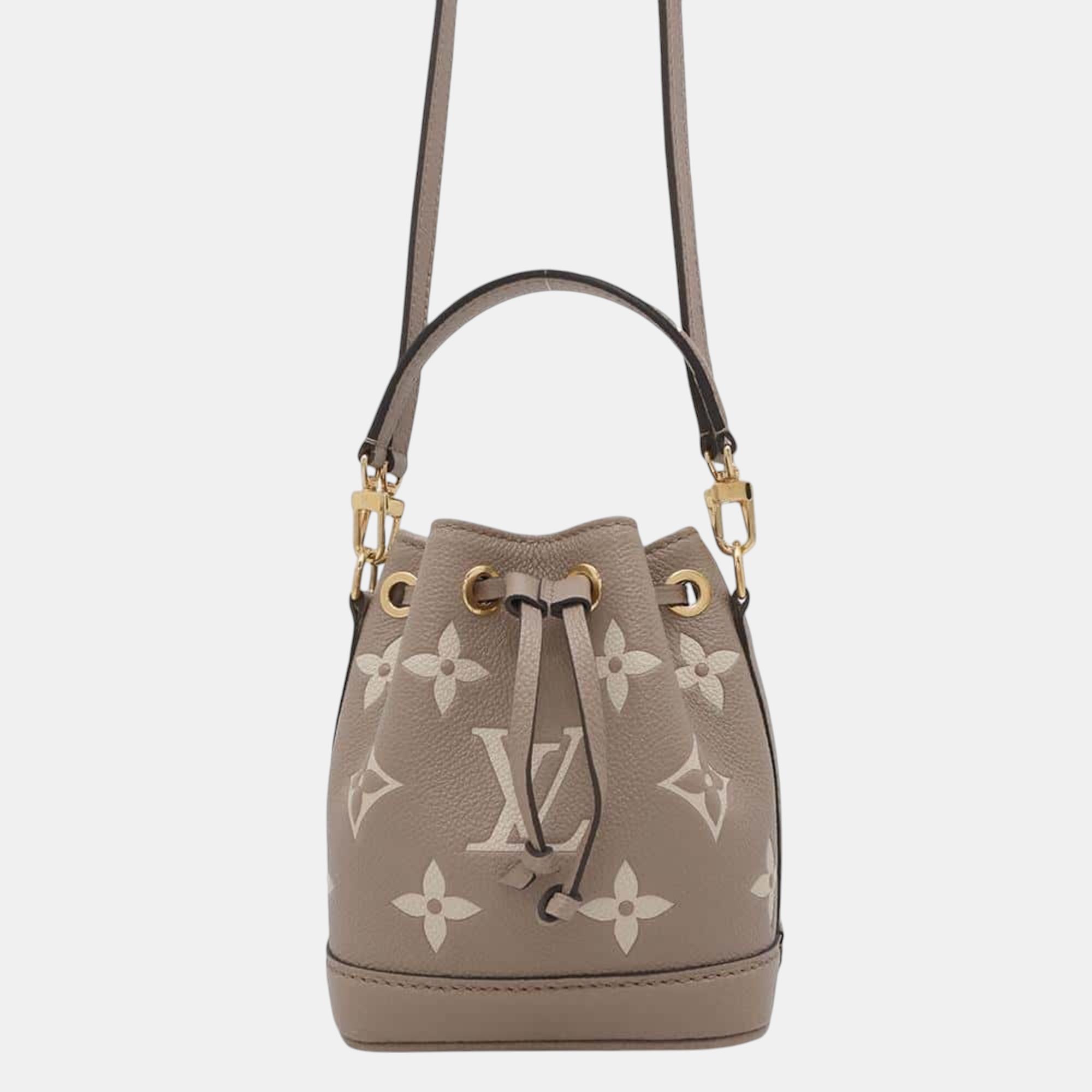 

Louis Vuitton Handbag Bicolor Monogram Empreinte Nano Noe Shoulder Bag, Beige