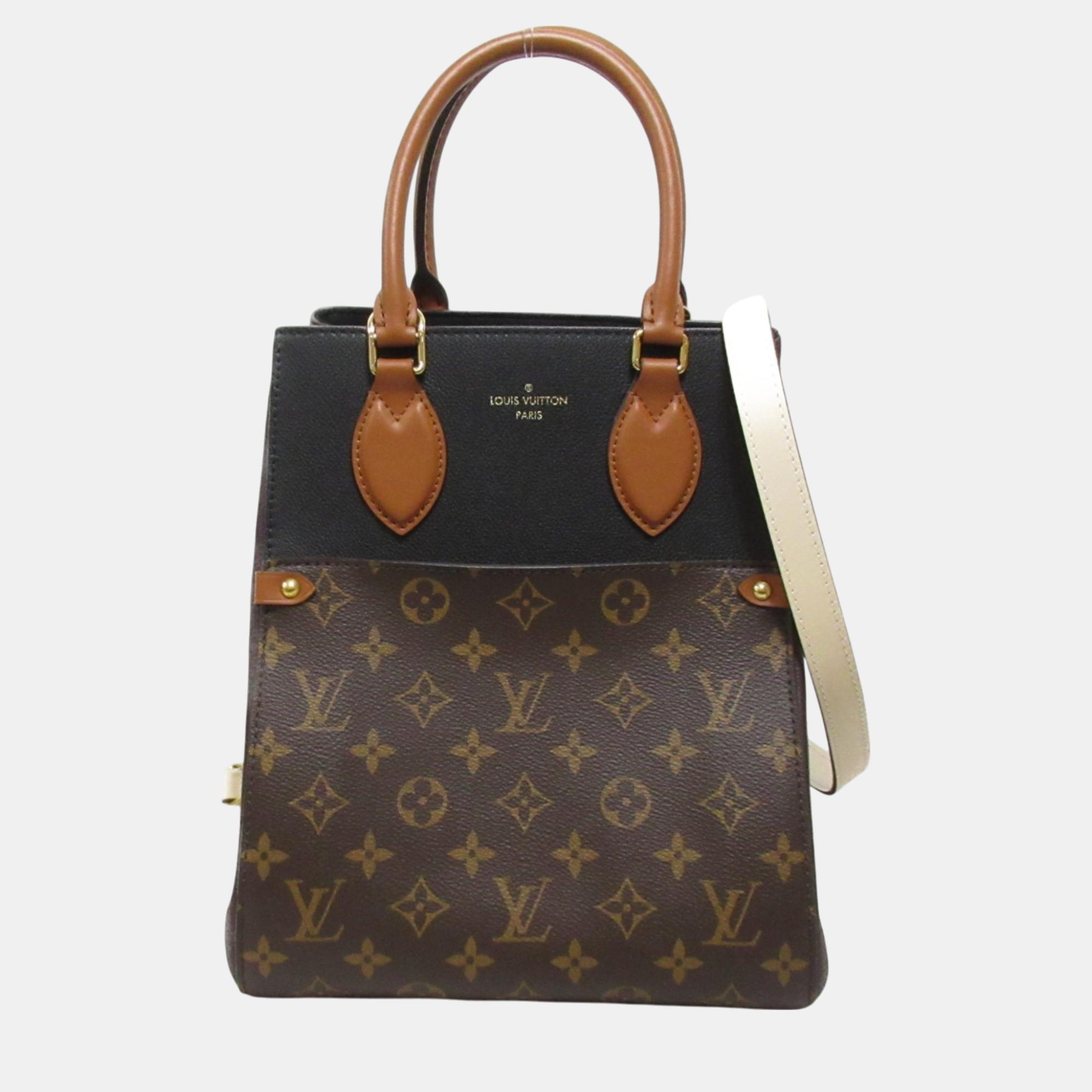 

Louis Vuitton Brown Coated Canvas Monogram Fold Tote MM Shoulder Bag