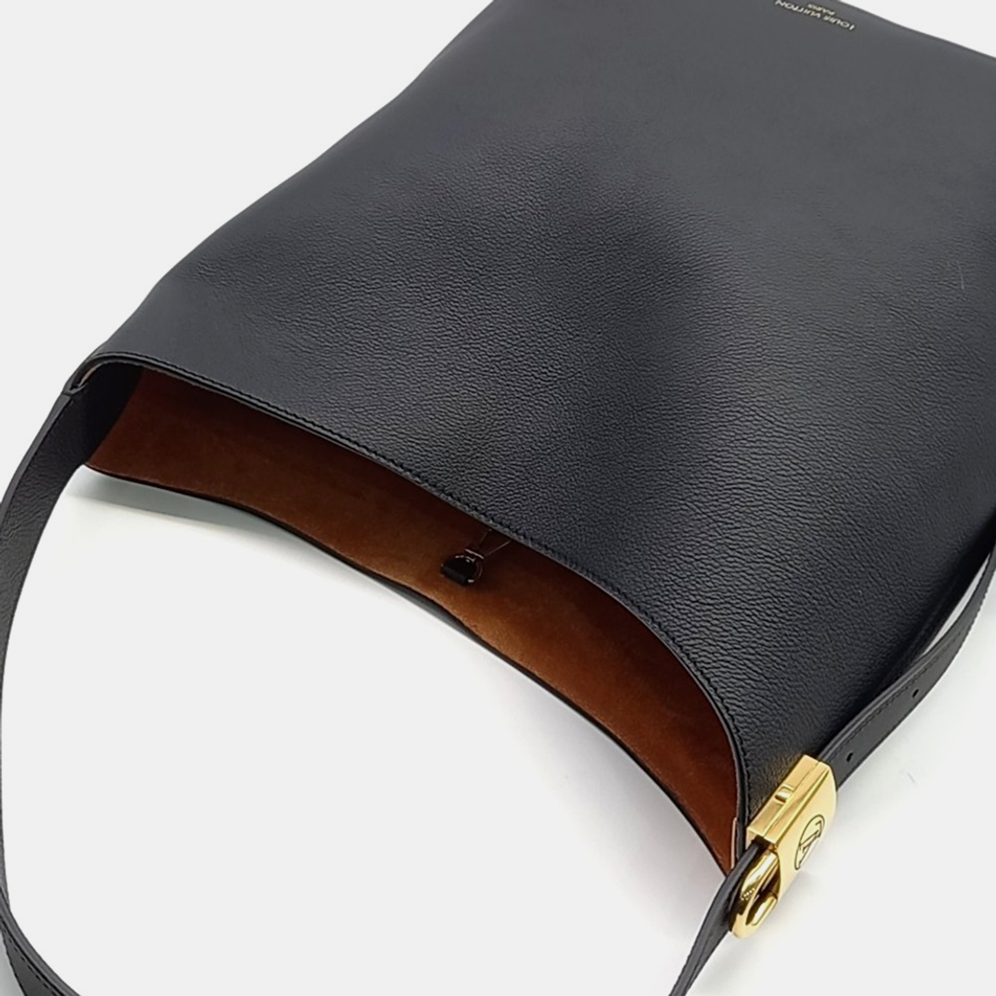 Louis Vuitton Black Leather Low Key Hobo MM bag 