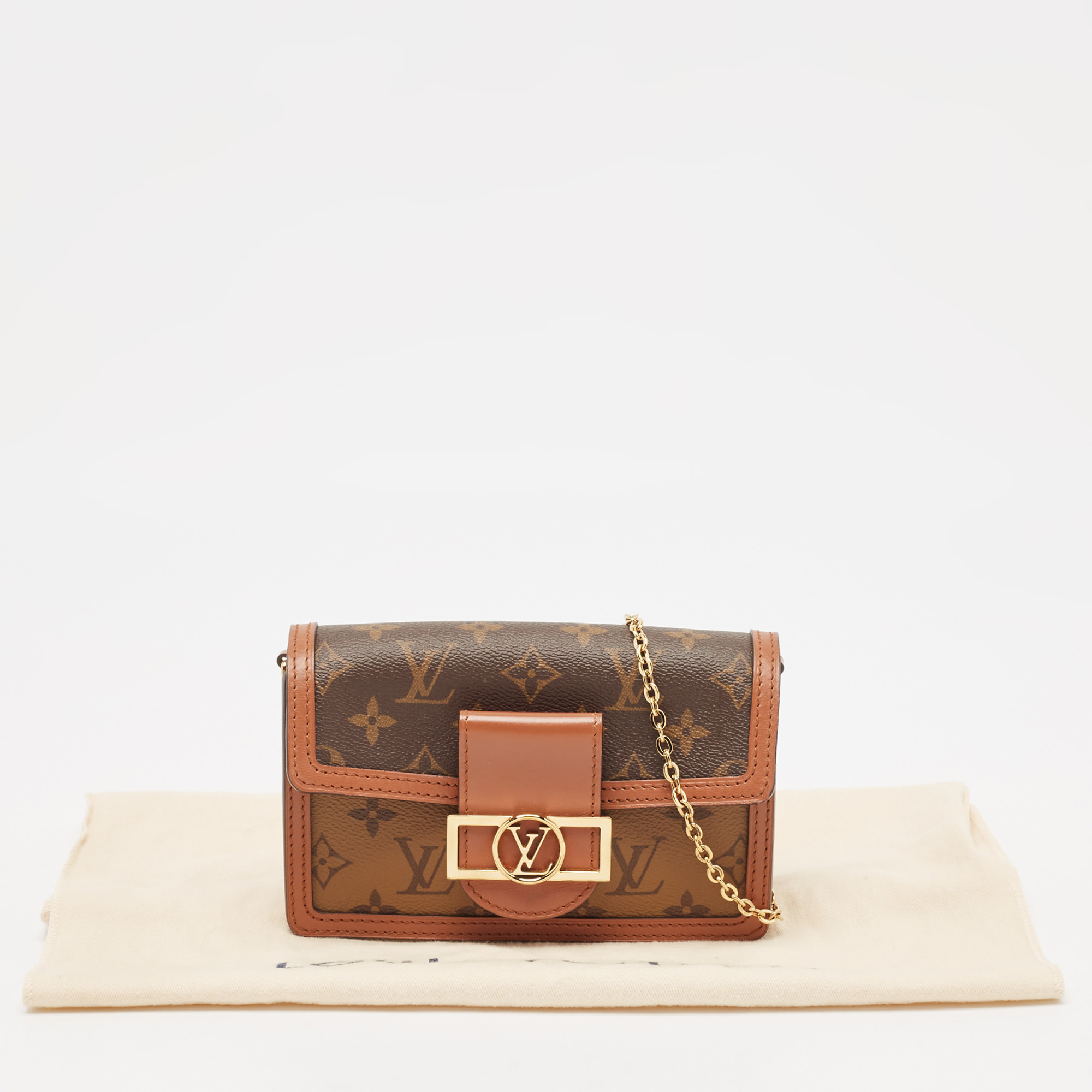 Louis Vuitton Monogram Reverse Canvas Dauphine Wallet on Chain 