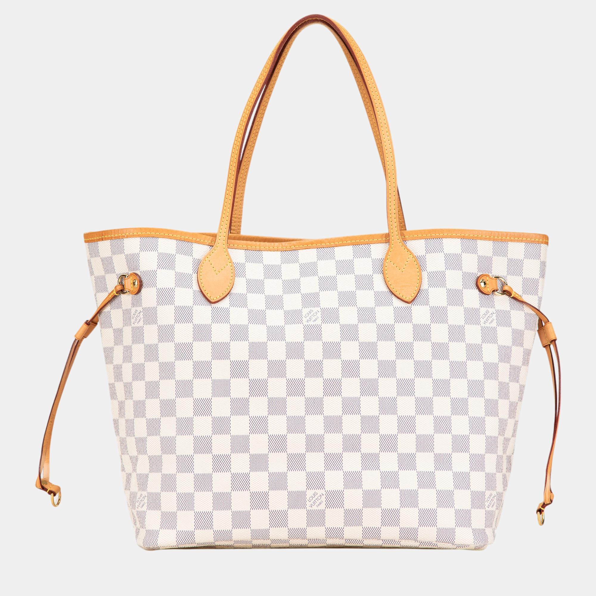 

Louis Vuitton White Damier Azur Neverfull MM