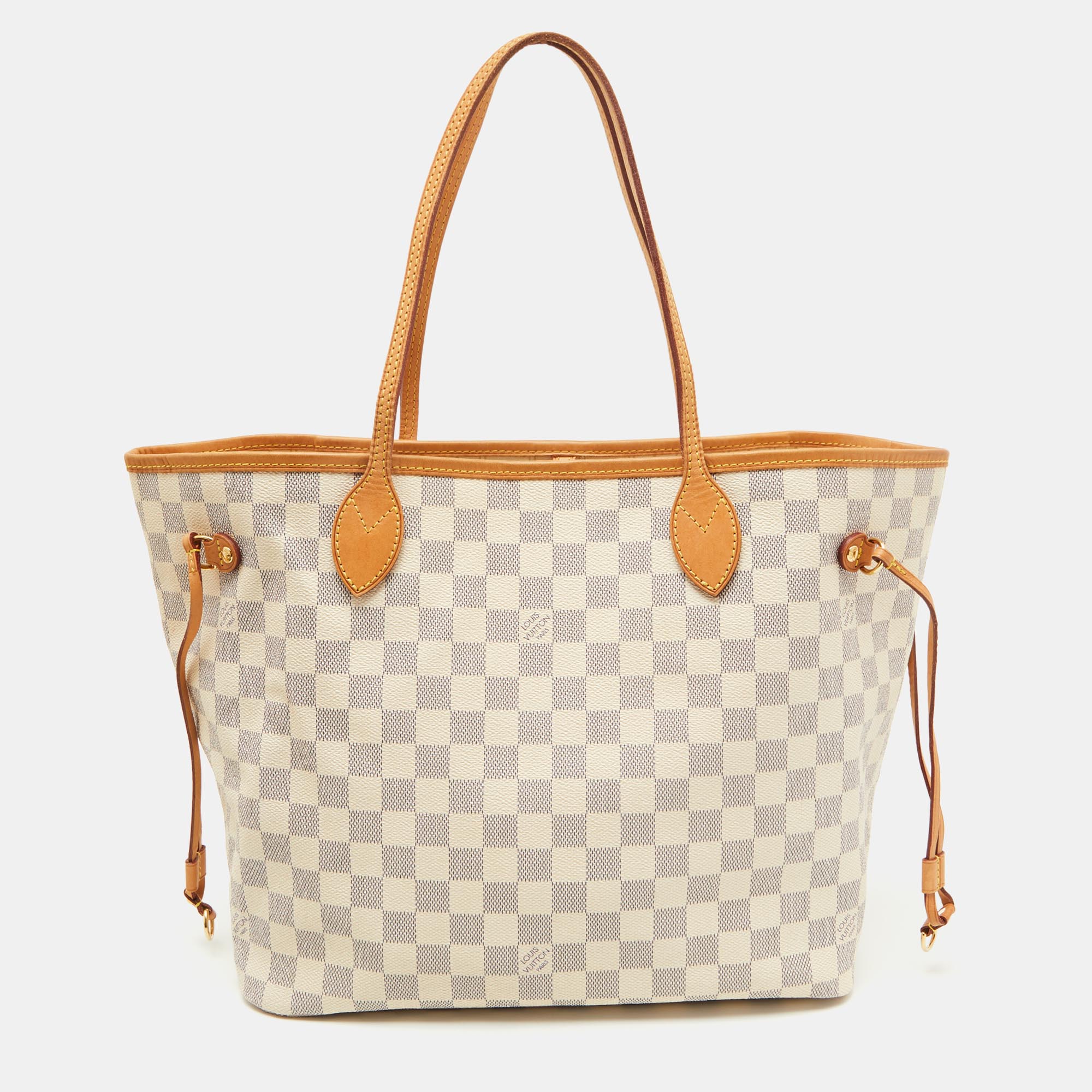 

Louis Vuitton Damier Azur Canvas Neverfull MM Bag, White