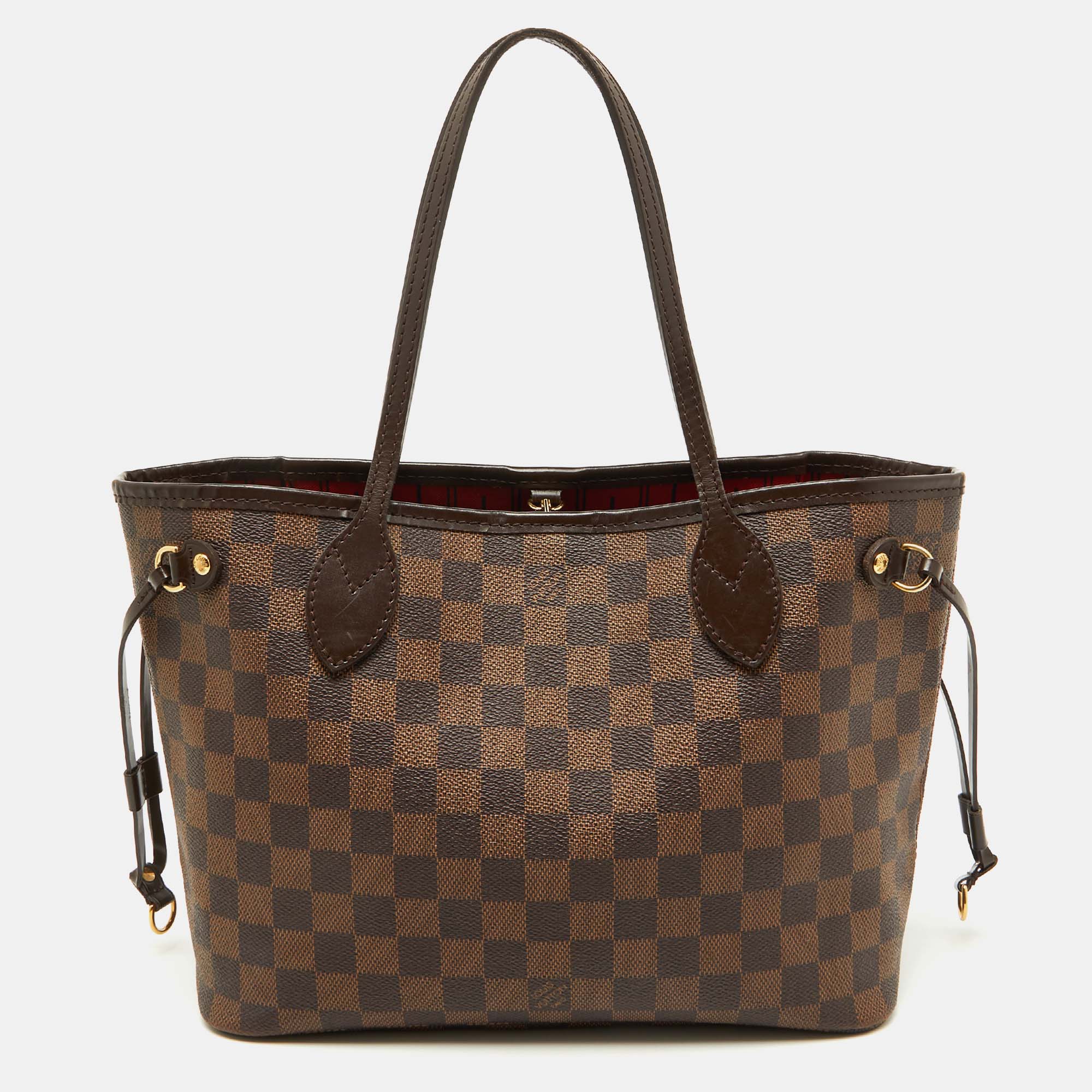 

Louis Vuitton Damier Ebene Canvas Neverfull PM Bag, Brown