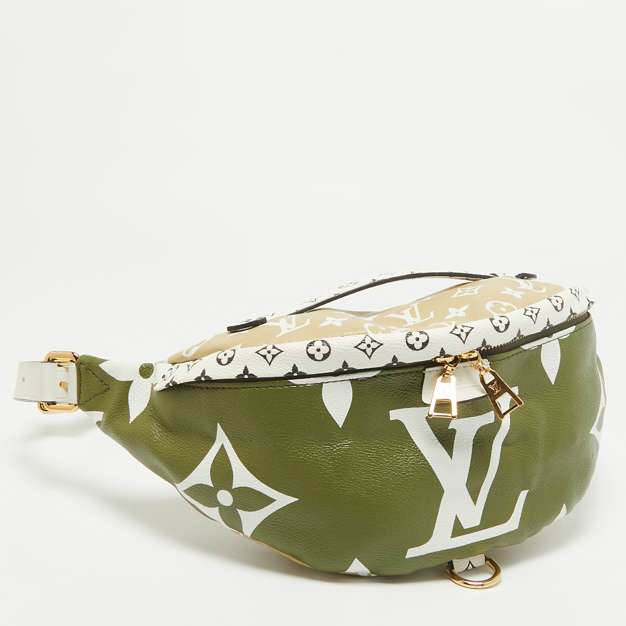 Louis Vuitton Khaki Green/Beige and White Monogram Giant Canvas Bum Bag 
