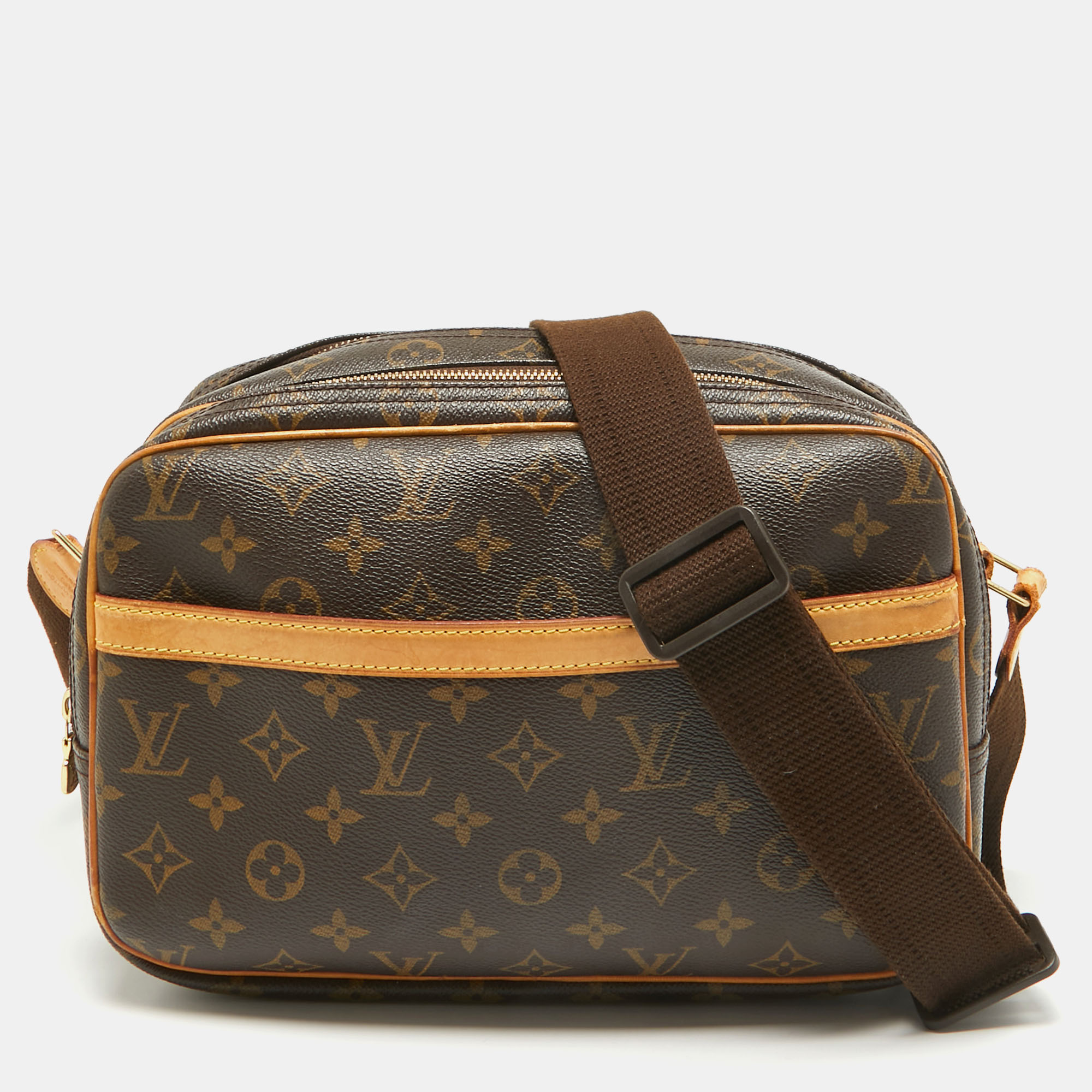 

Louis Vuitton Monogram Canvas Reporter PM Bag, Brown