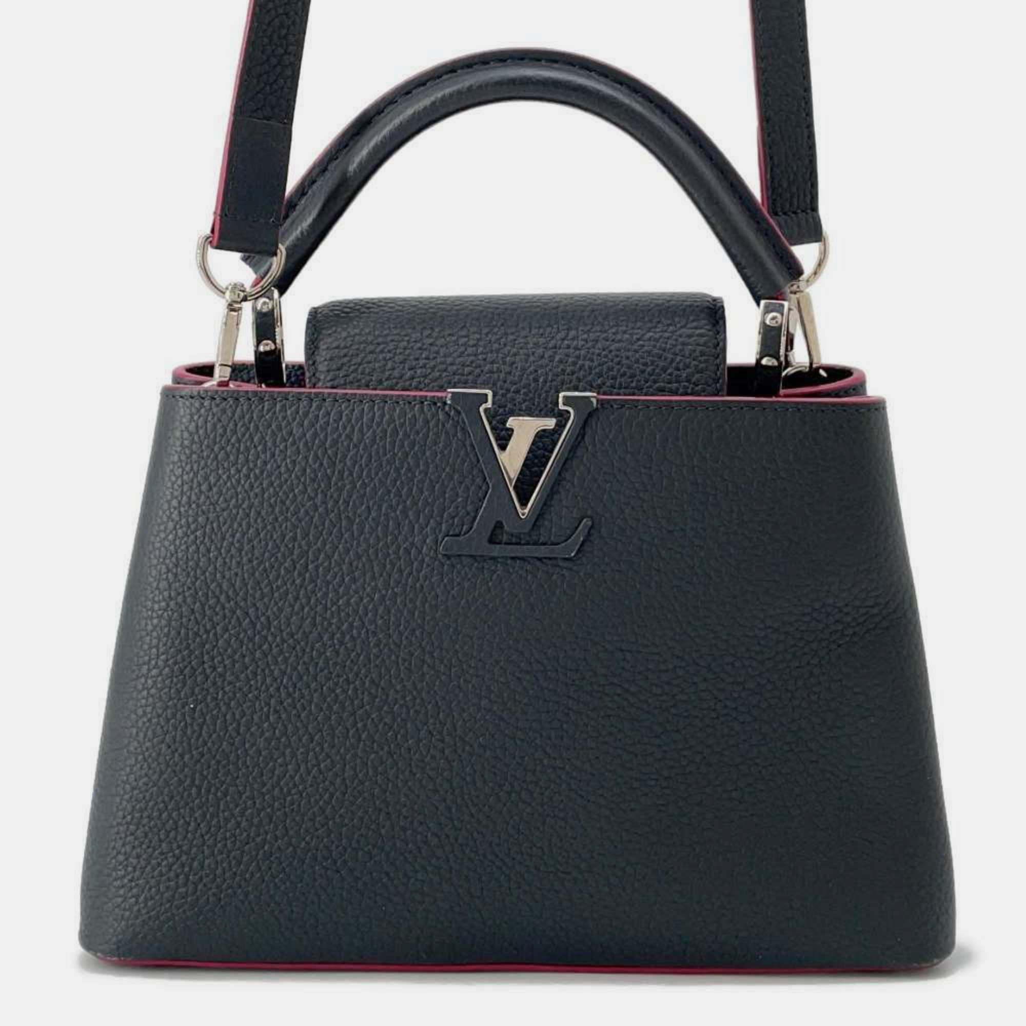 

Louis Vuitton Handbag Taurillon Leather Capucines Bb Bag Navy Pink, Navy blue