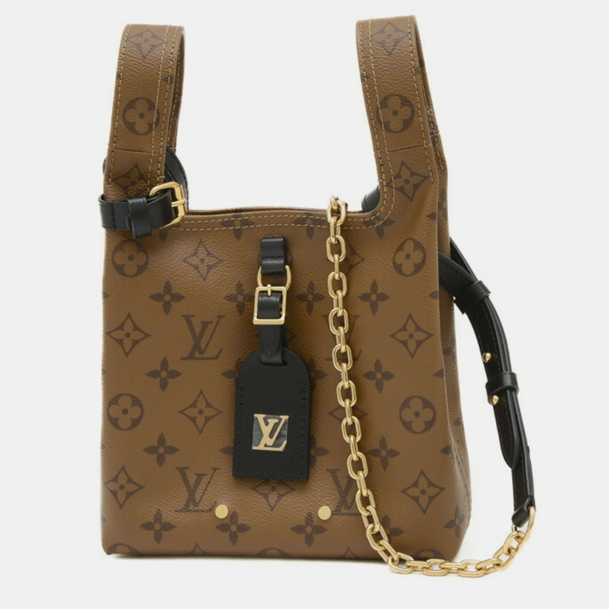 

Louis Vuitton Monogram Reverse Atlantis BB Chain Shoulder Bag, Brown