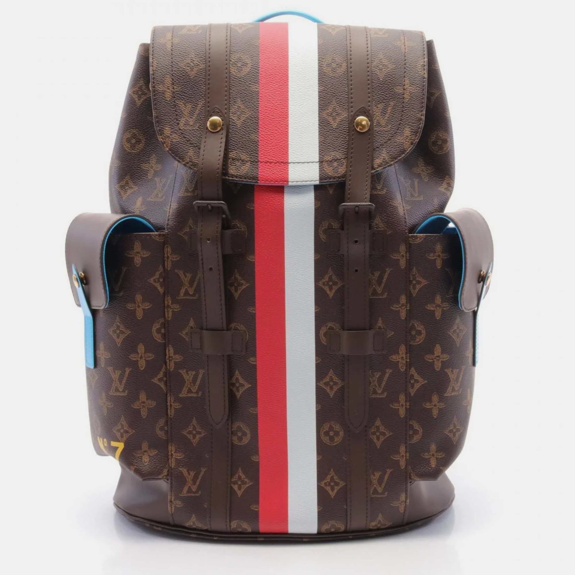 

Louis Vuitton Christopher Pm Backpack Bag Coated Canvas Leather Monogram Brown Multicolor