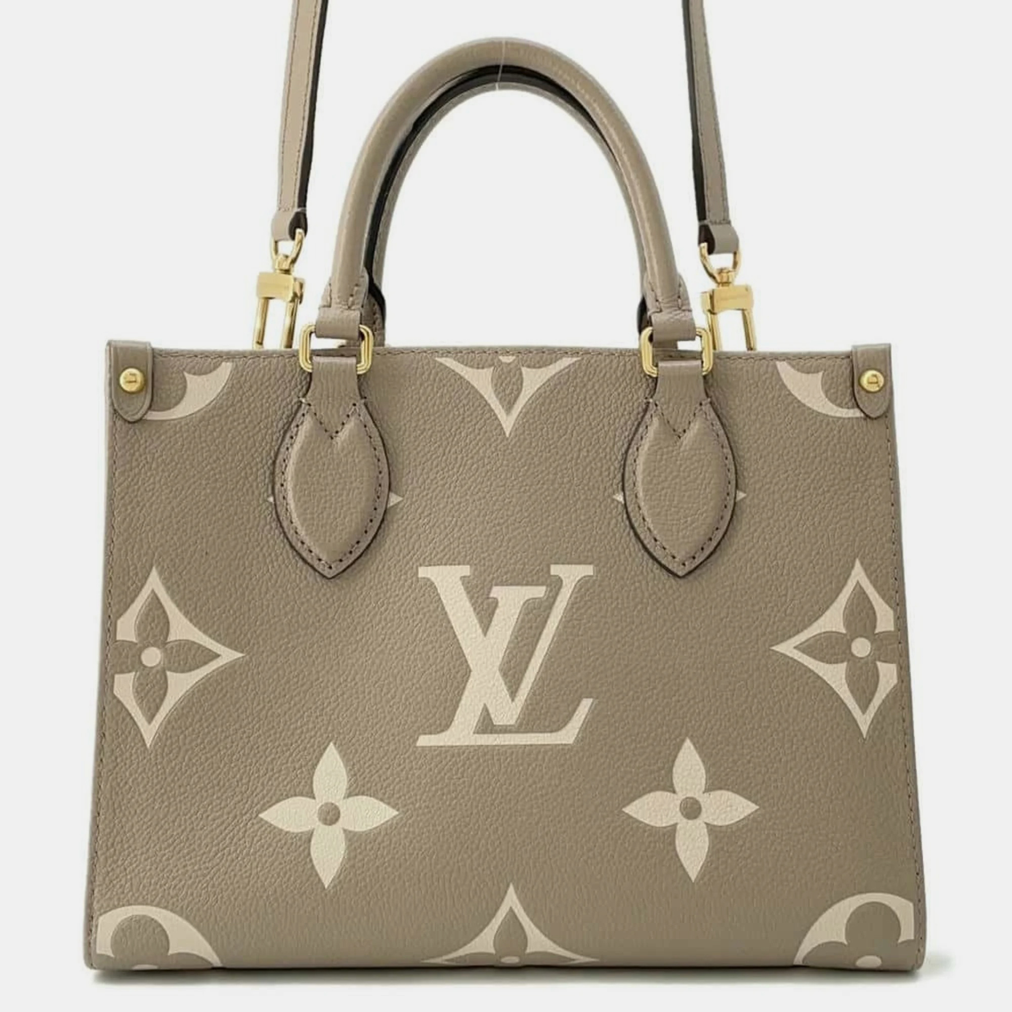 

Louis Vuitton Handbag Monogram Empreinte Giant On-The-Go Pm Bicolor Bag, Beige