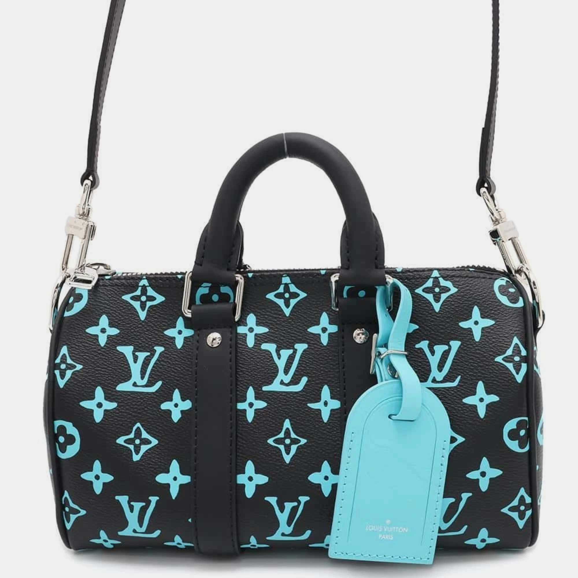 

Louis Vuitton Blue, Noir Monogram Keepall 25 Handbag, Black