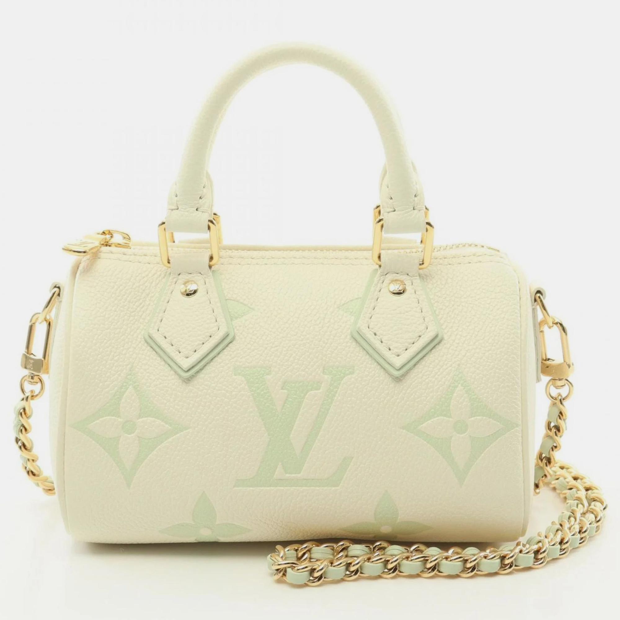 

Louis Vuitton Nano Speedy Monogram Empreinte Handbag Bag, White