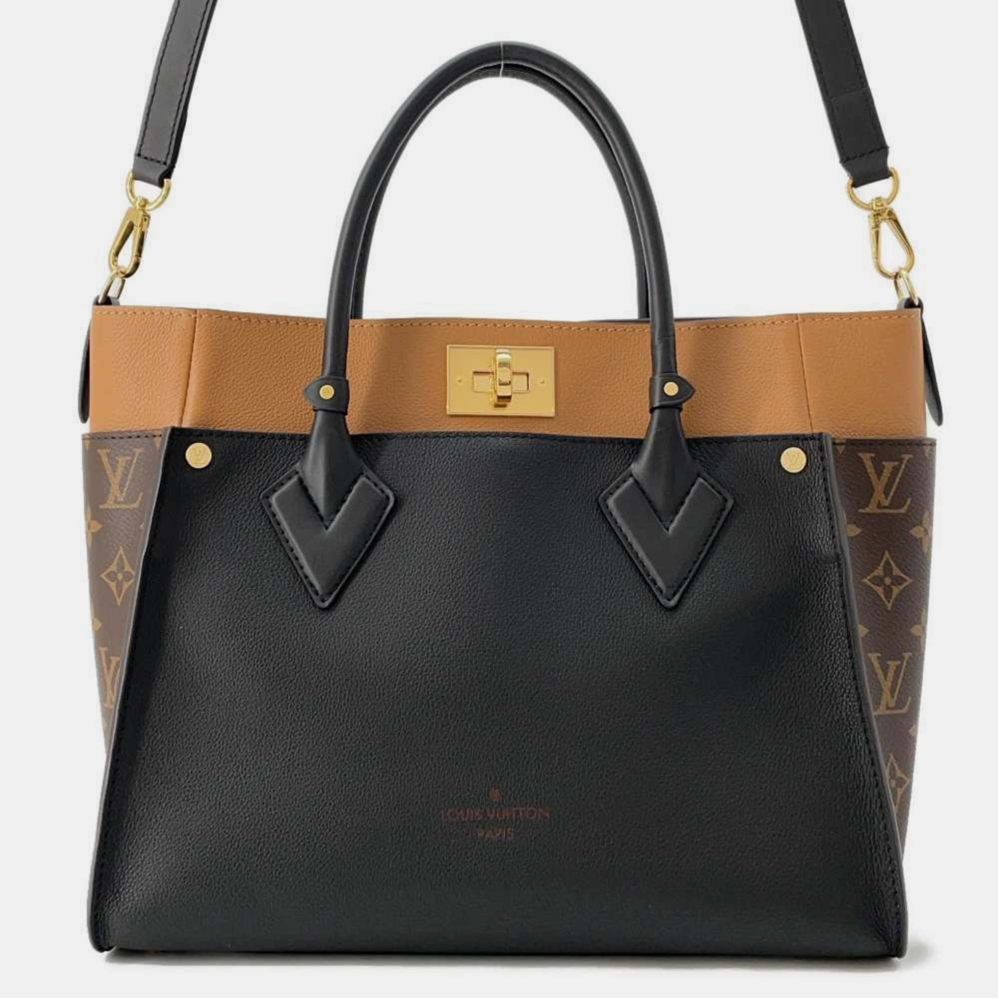 

Louis Vuitton Black Monogram Leather OnMySide MM Handbag