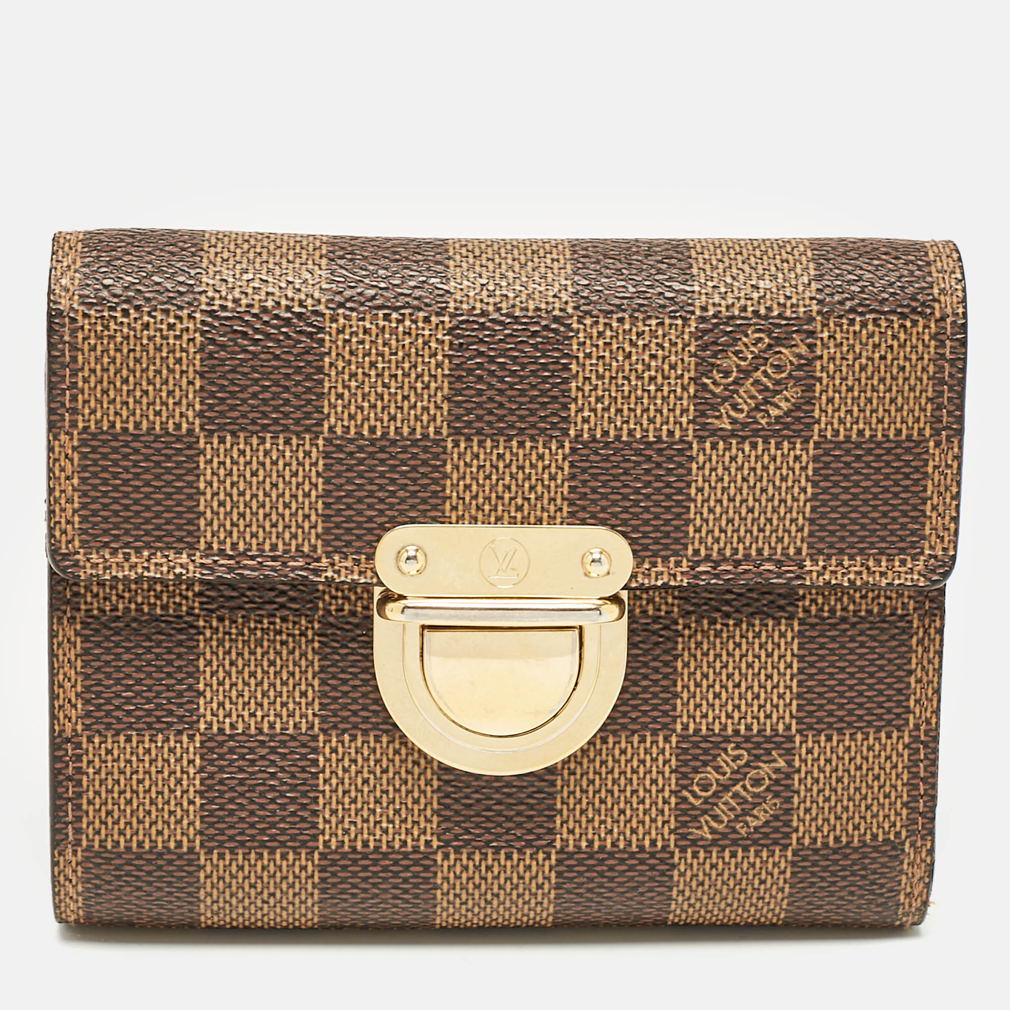 

Louis Vuitton Damier Ebene Canvas Koala Wallet, Brown