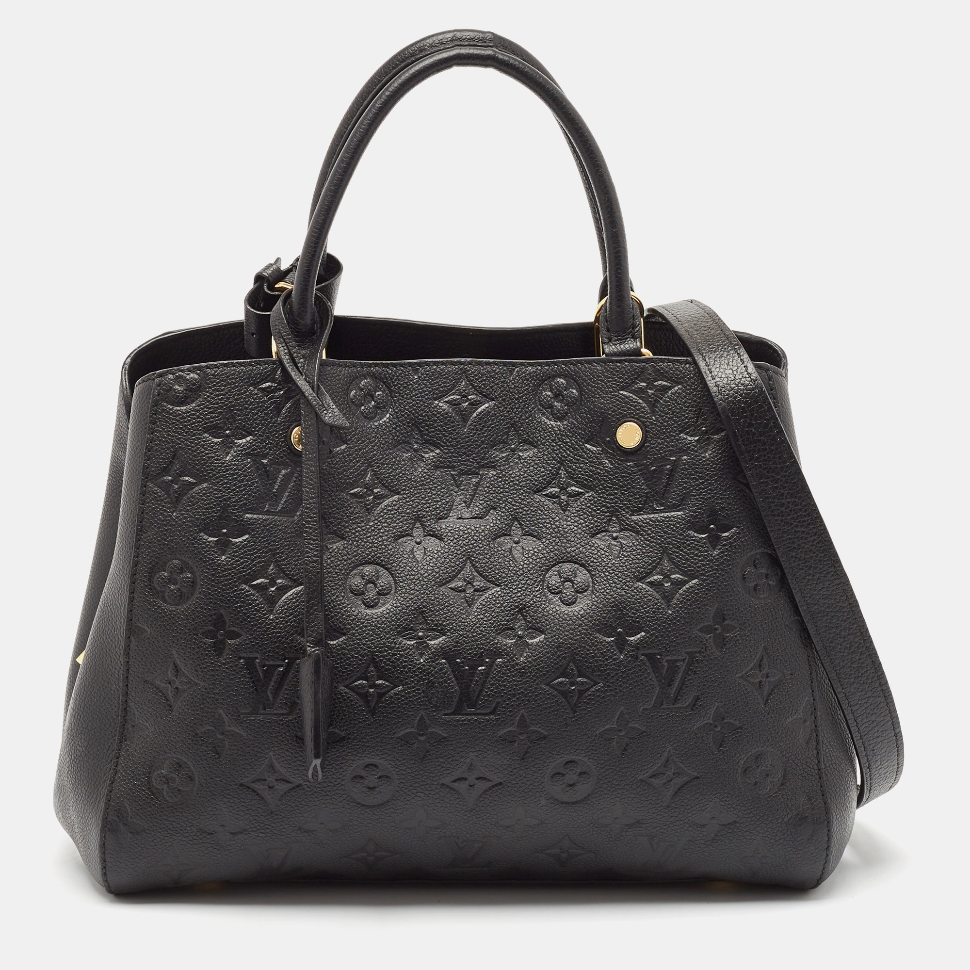 

Louis Vuitton Black Monogram Empreinte Montaigne MM Bag