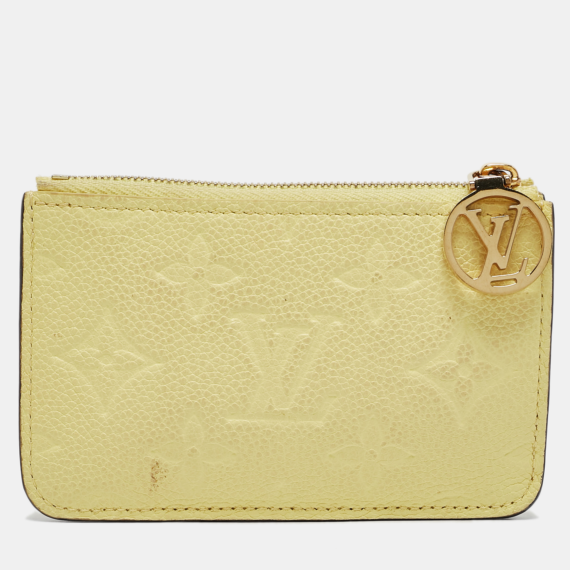 

Louis Vuitton Jaune Monogram Empreinte Leather Romy Card Holder, Yellow