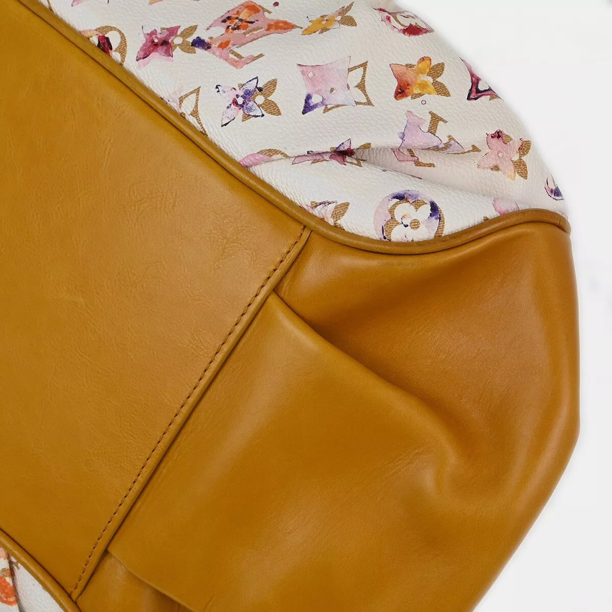 Louis Vuitton White/Brown Leather Brown Watercolour Jamais Shoulder Bag 