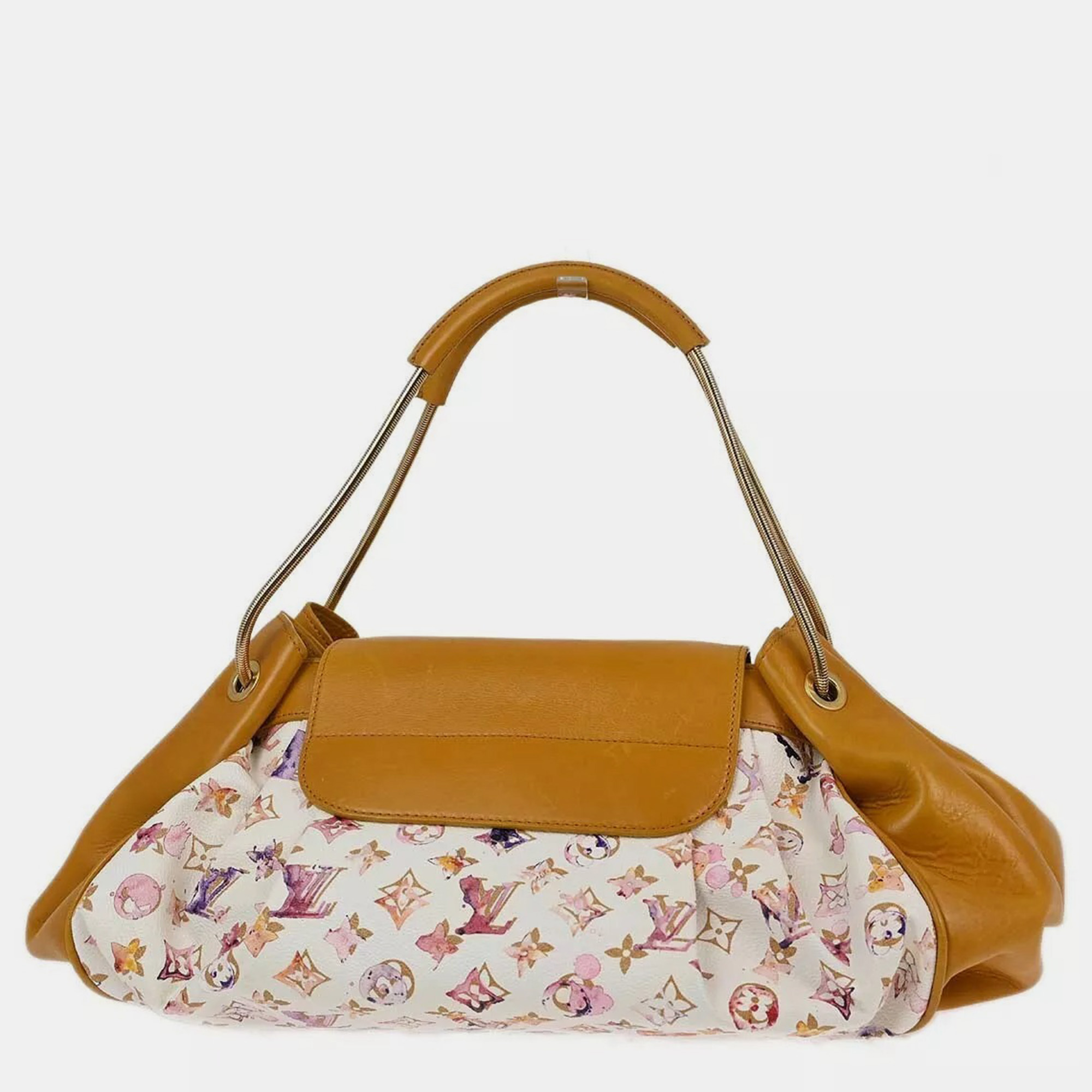 Louis Vuitton White/Brown Leather Brown Watercolour Jamais Shoulder Bag 