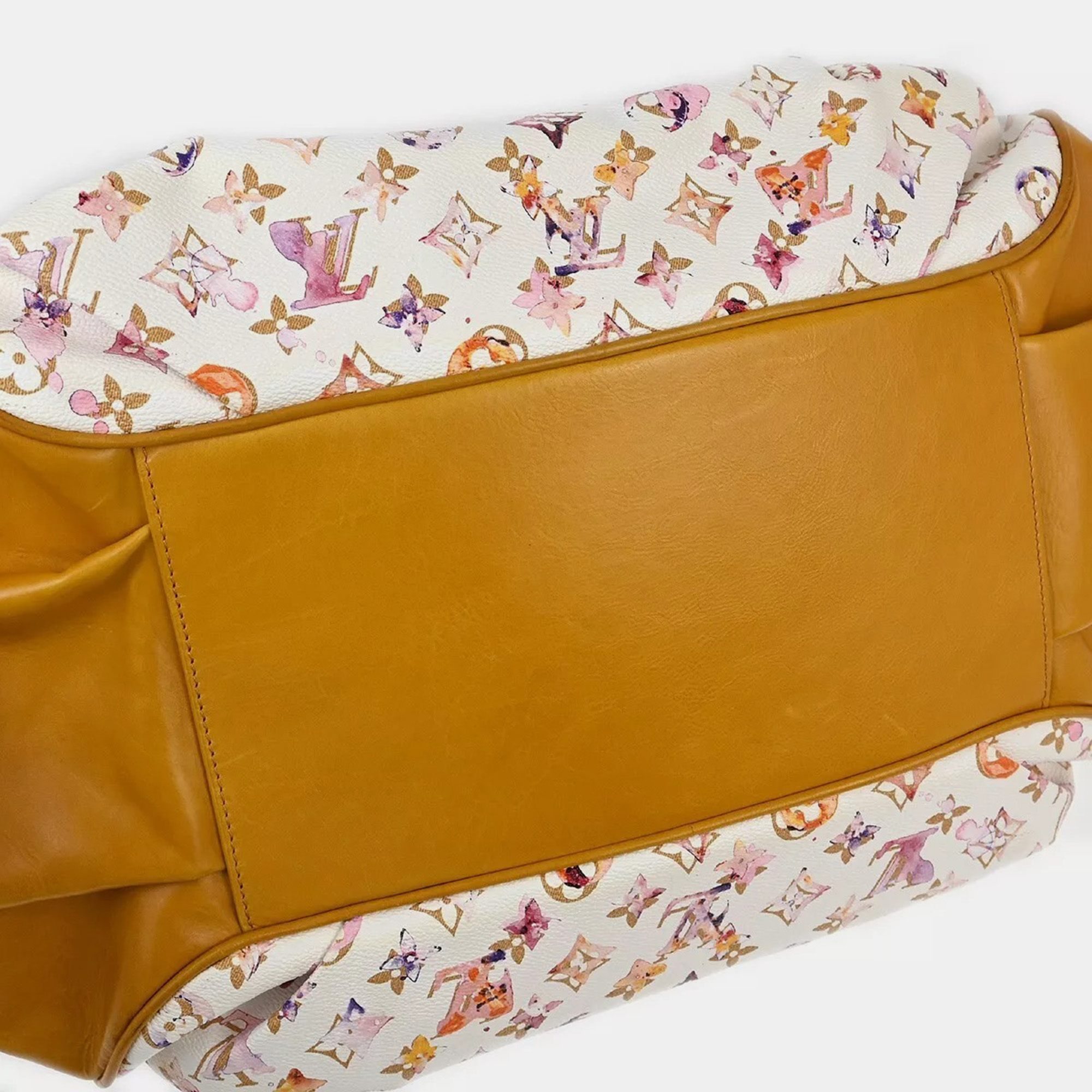 Louis Vuitton White/Brown Leather Brown Watercolour Jamais Shoulder Bag 