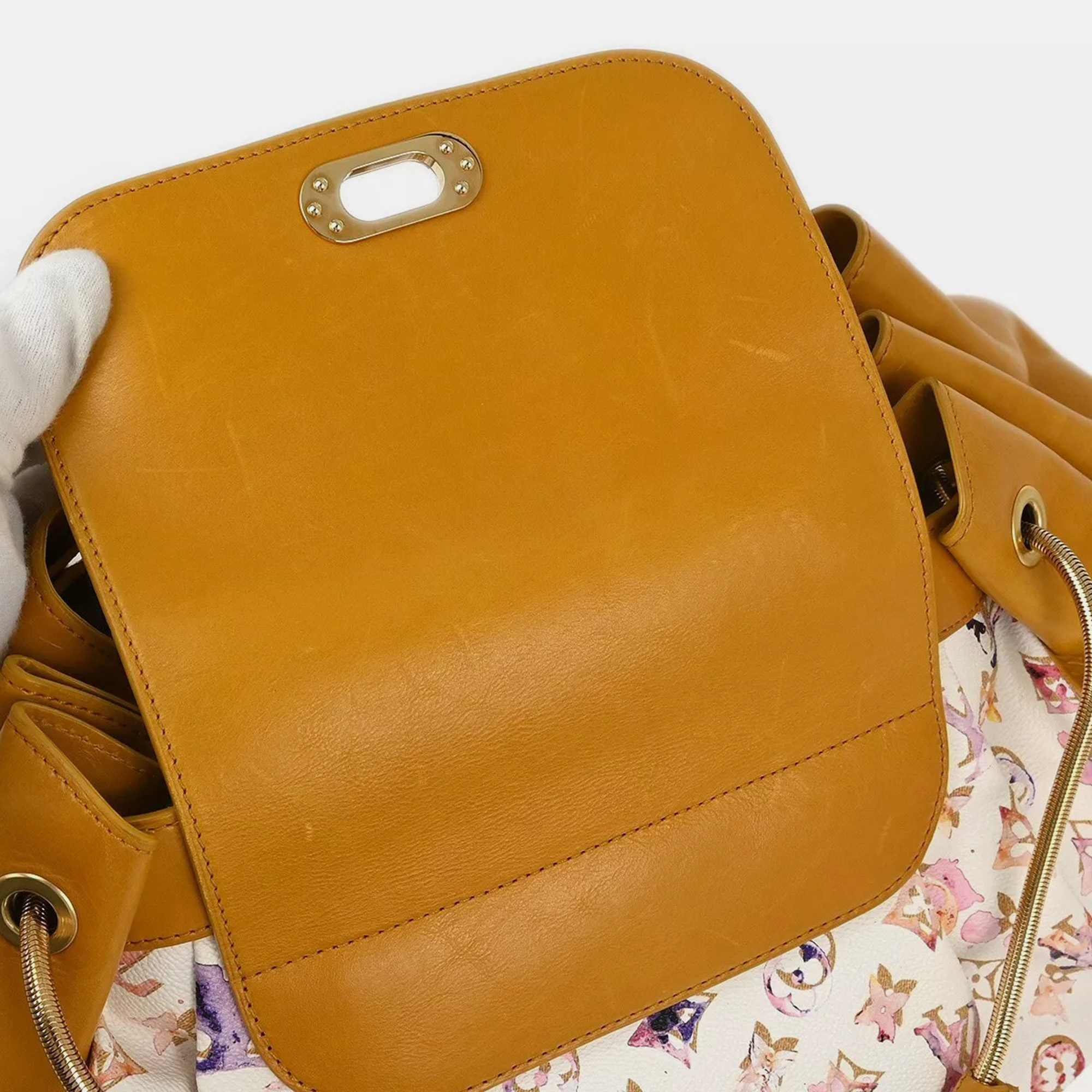 Louis Vuitton White/Brown Leather Brown Watercolour Jamais Shoulder Bag 