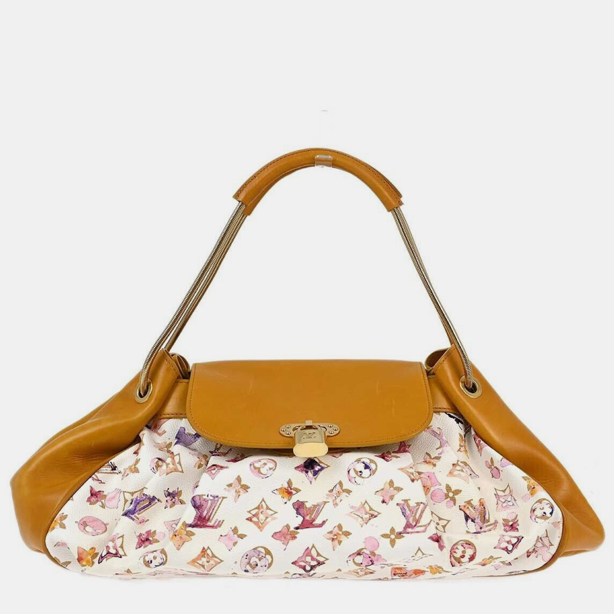 

Louis Vuitton White/Brown Leather Brown Watercolour Jamais Shoulder Bag, Multicolor