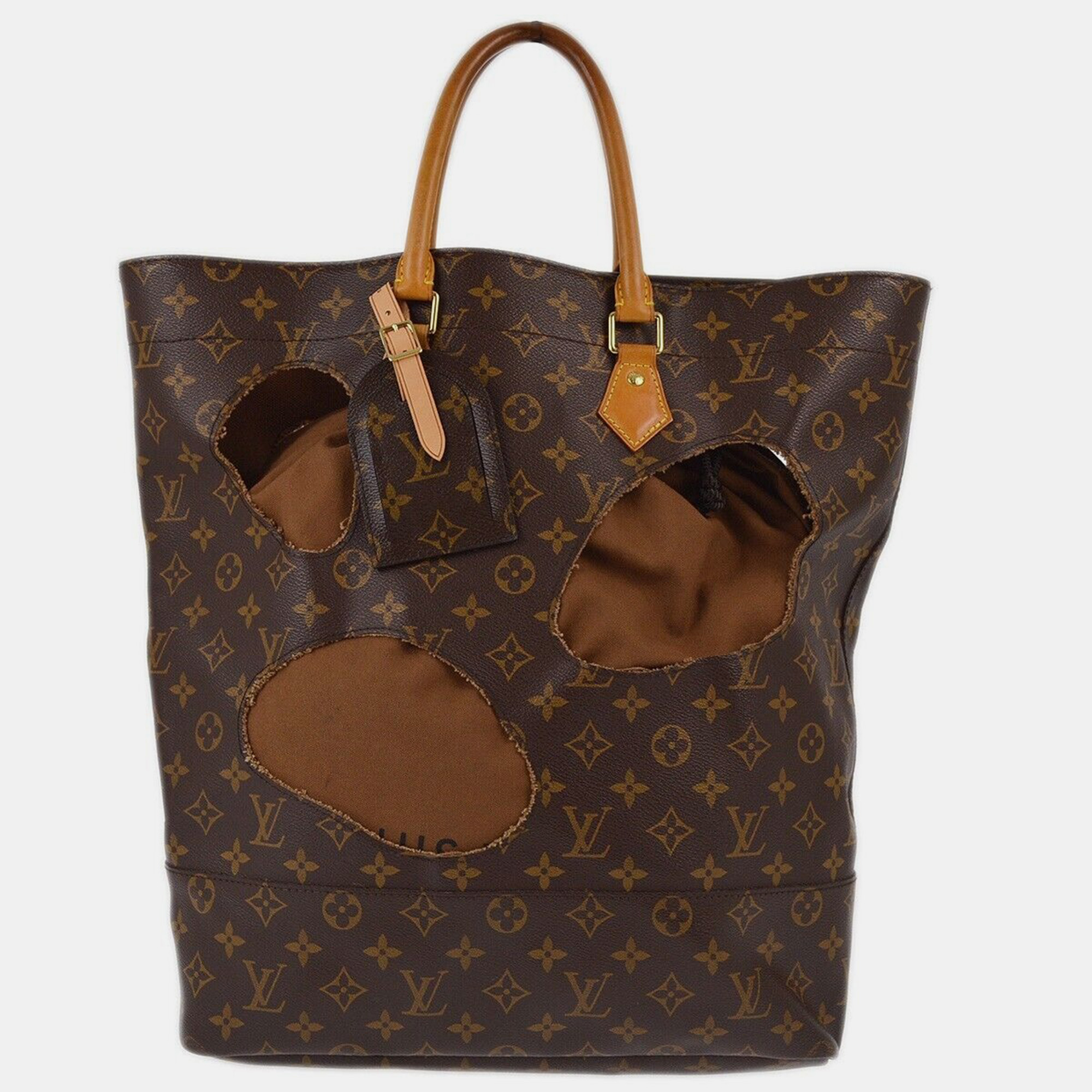 

Louis Vuitton x Comme Des Garcons Brown Monogram With Holes Tote Bag