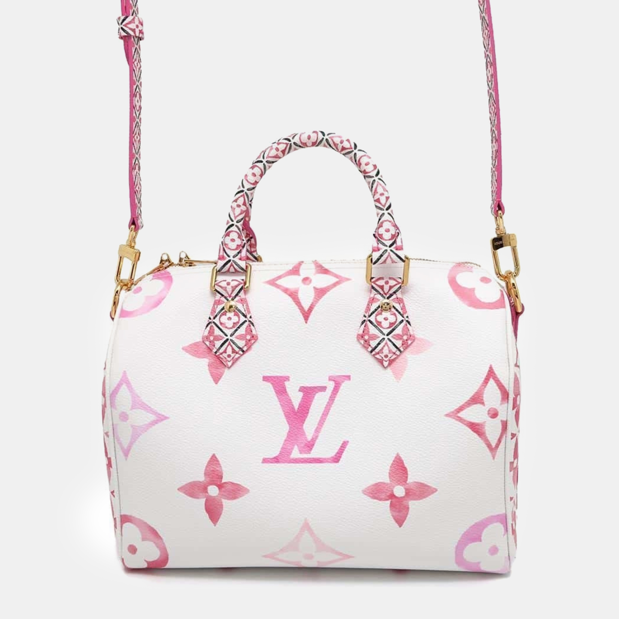 

Louis Vuitton Rose Monogram Giant By The Pool Speedy Bandouliere 25 Shoulder Bag, Pink